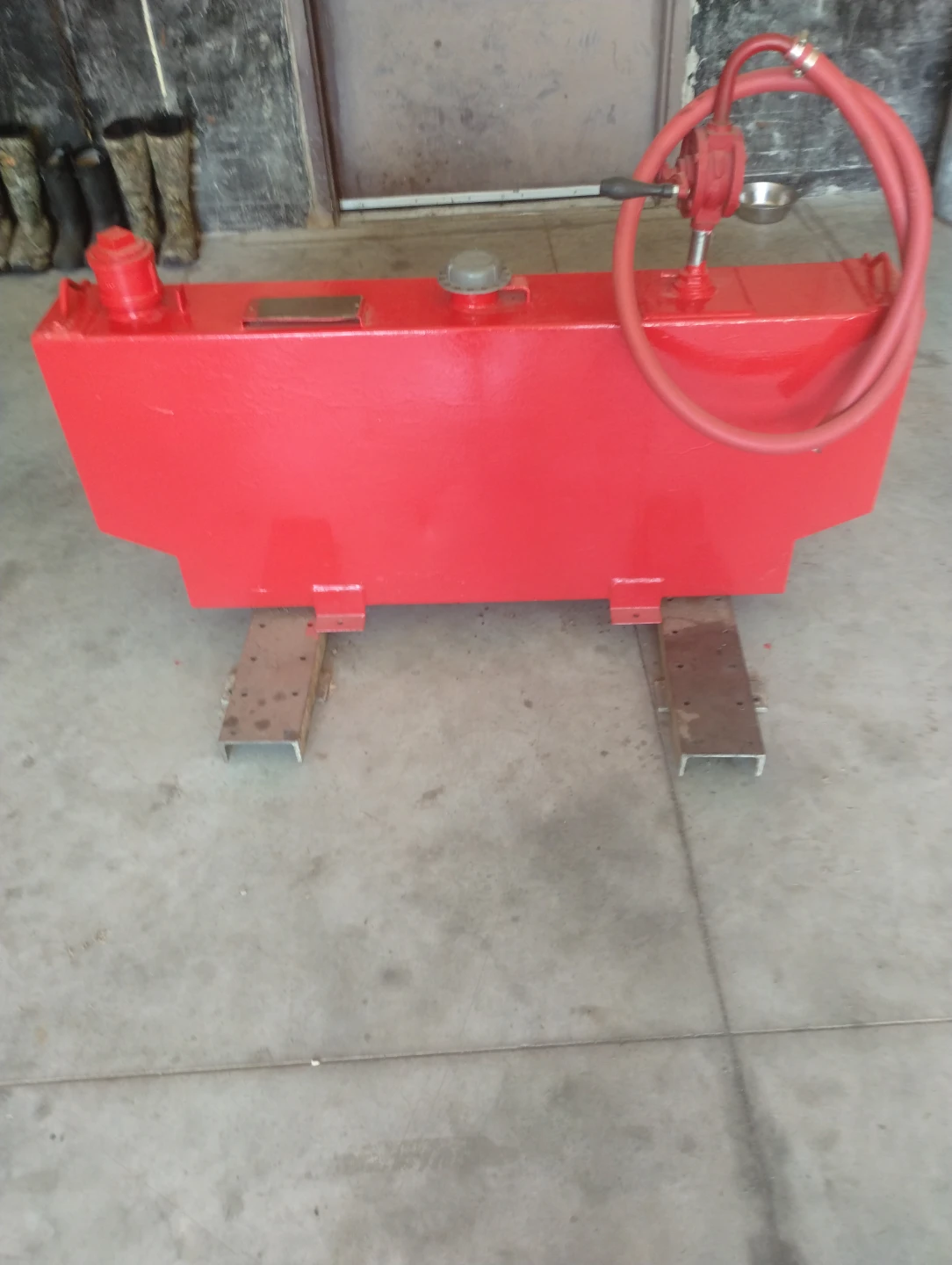 Red Fuel Tank with Hose