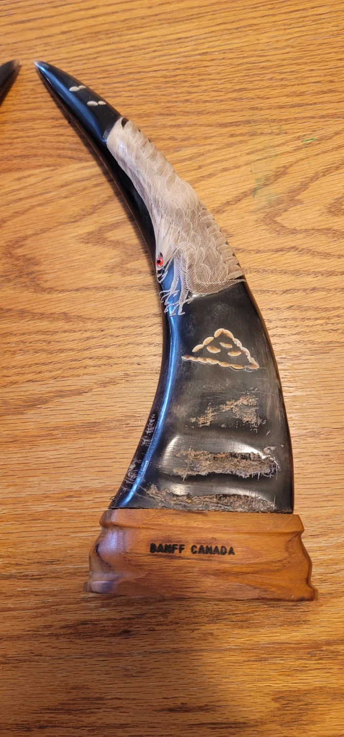 Decorative Horns with Banff Canada Carving - photo 4