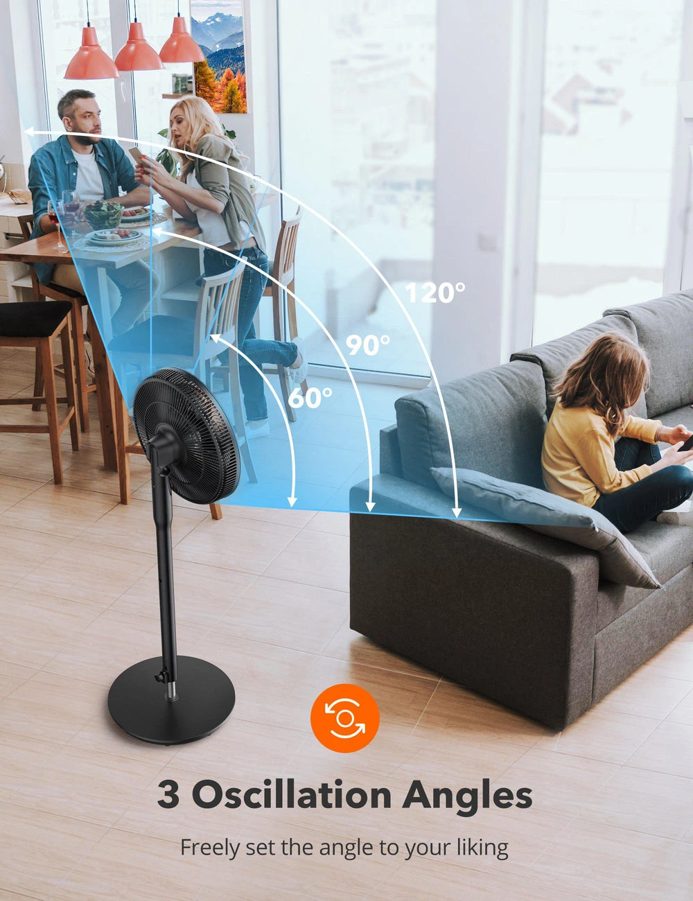 New oscillating fan  9 speeds timer with remote - photo 4