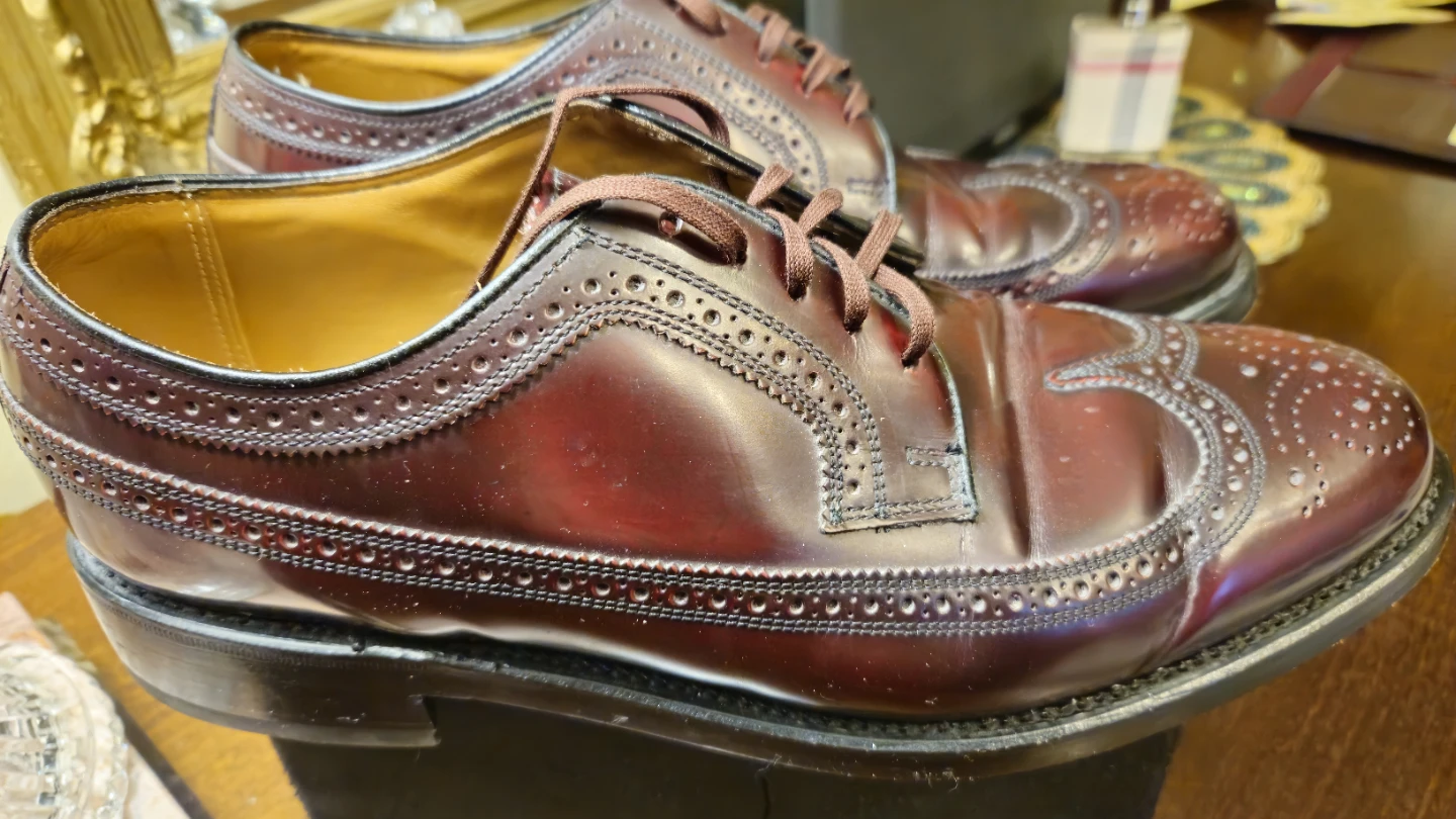 Men's Burgundy Wingtip Brogue Shoes - photo 2