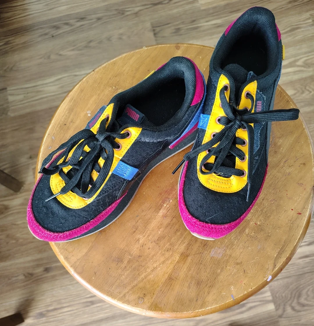 Puma Women's Casual Shoes Black/Yellow/Pink