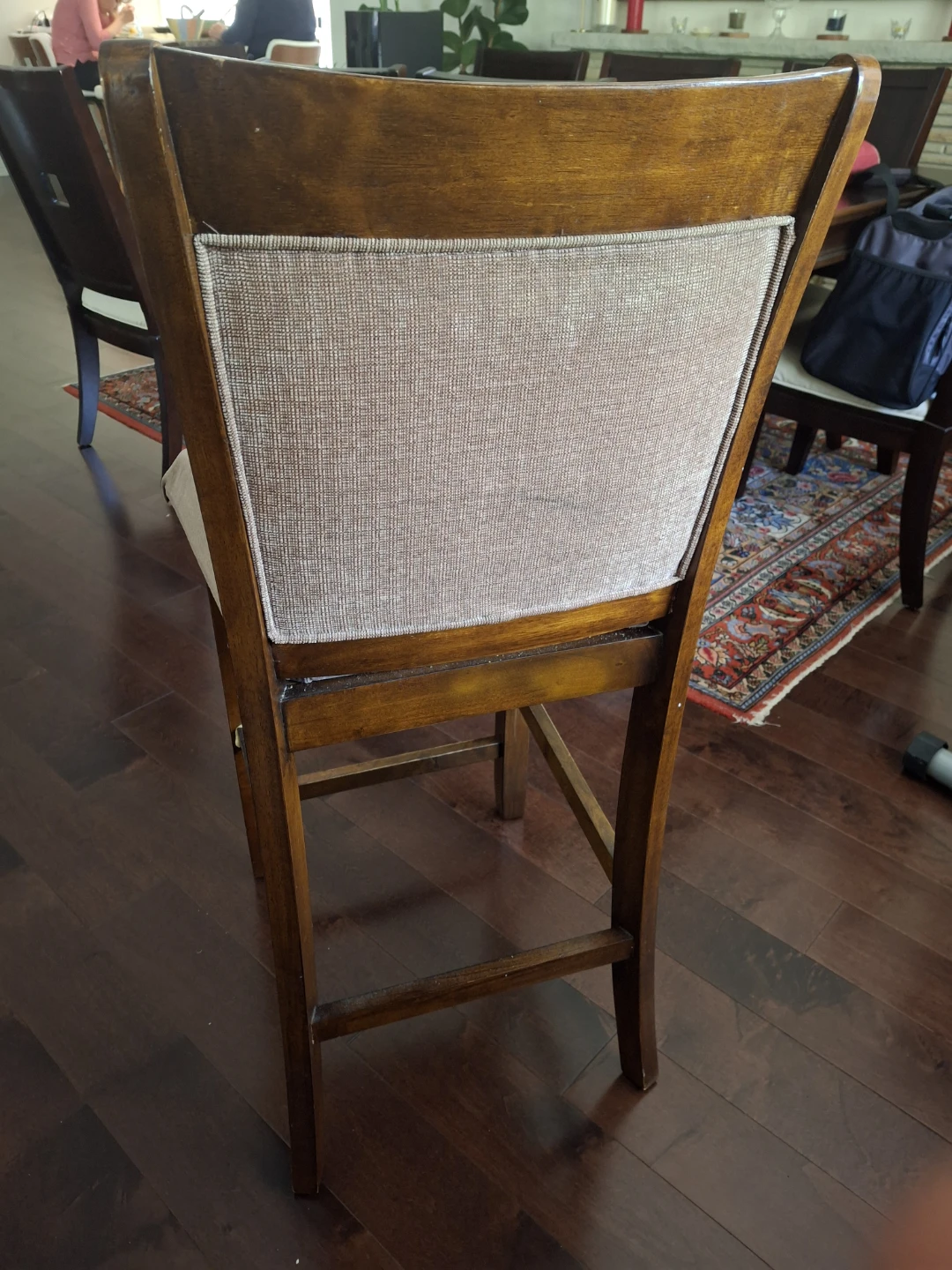 4 Wooden Bar Stool with Upholstered Seat - photo 2