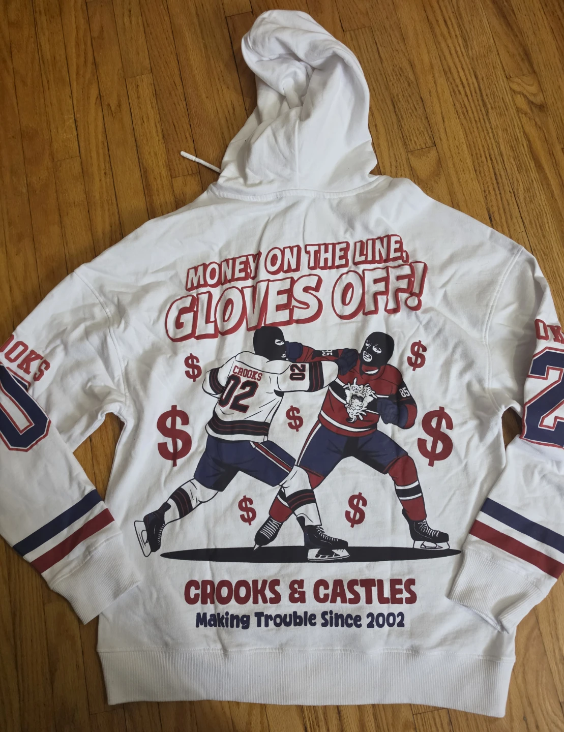 Crooks & Castles White Hockey Fight Zip-Up Hoodie(NWT) - photo 2
