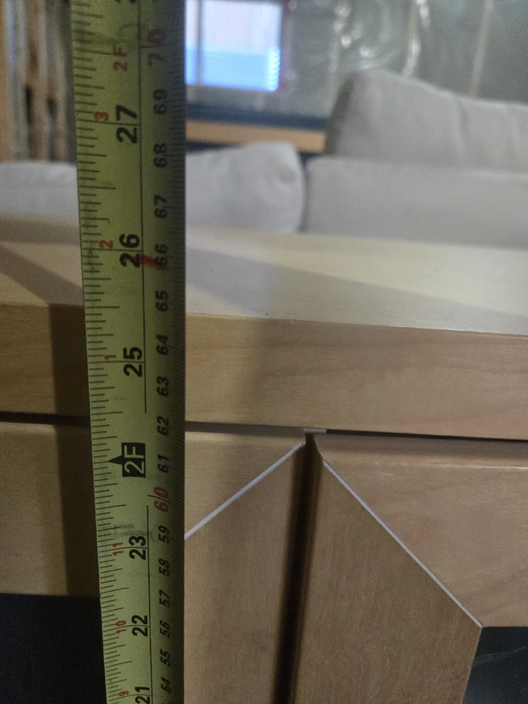 Light Wood TV Stand with Glass Top - photo 2