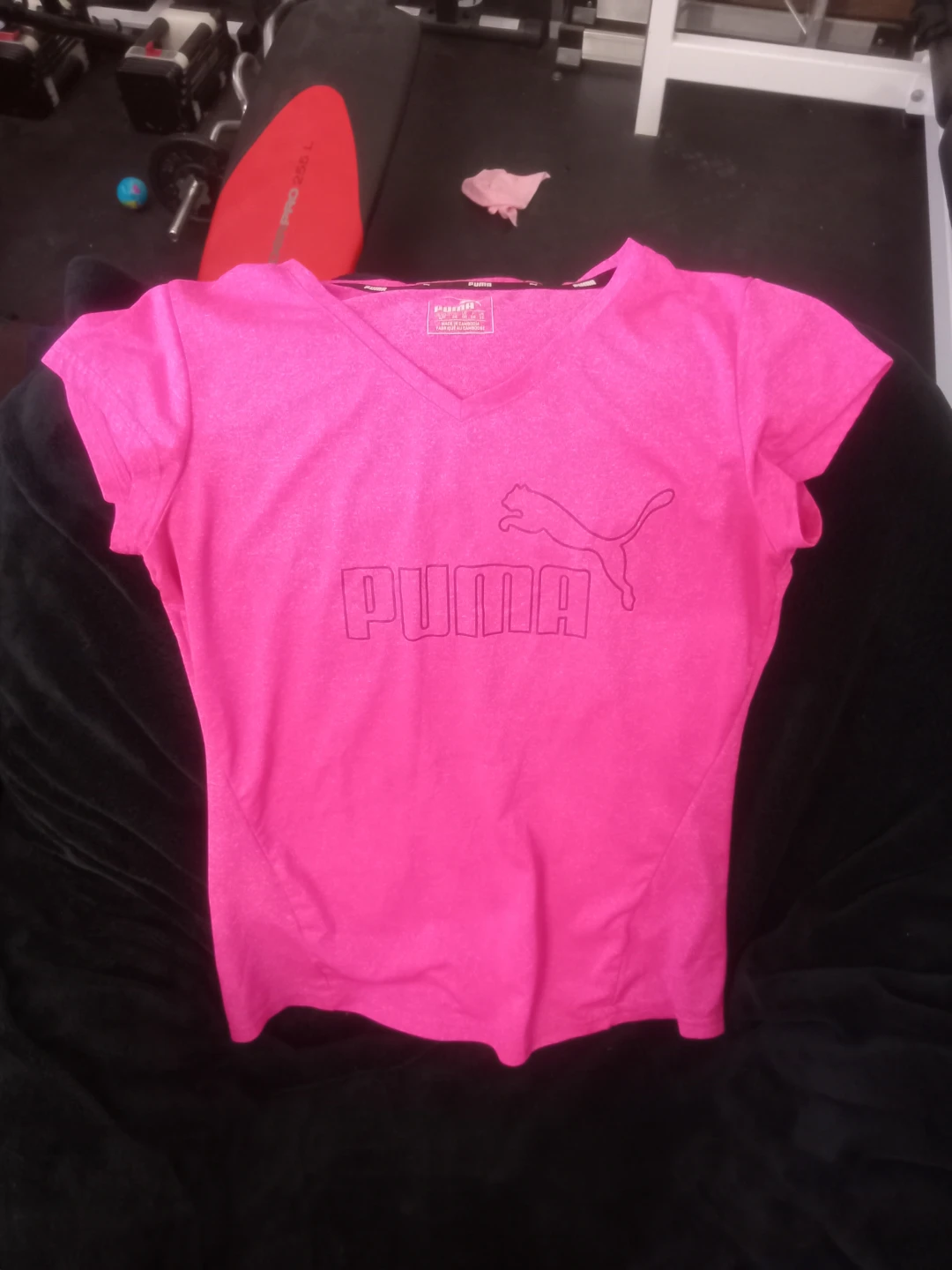Puma Women's V-Neck T-Shirt - Pink, Size S/P