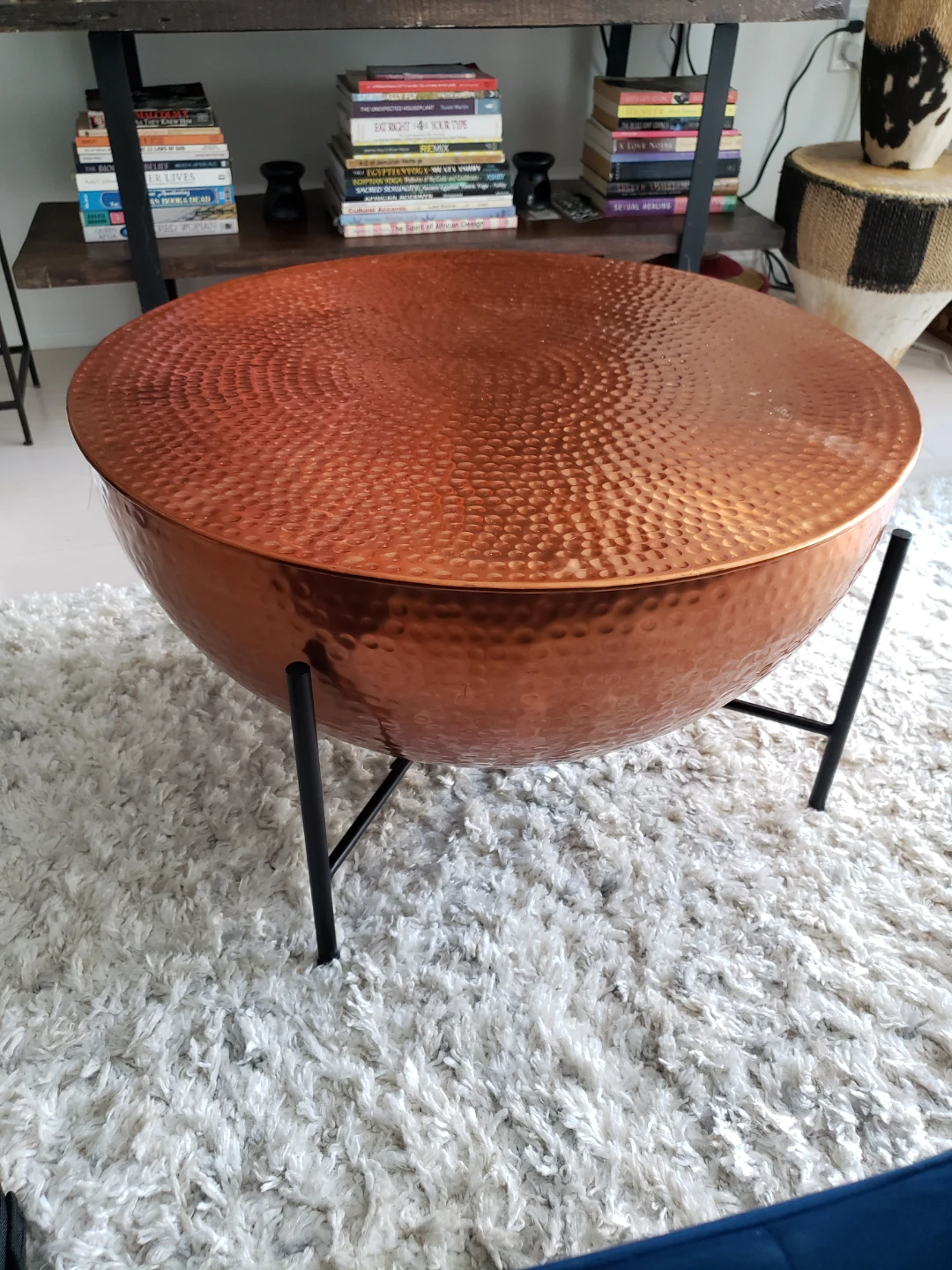 Hammered Copper Round Coffee Table