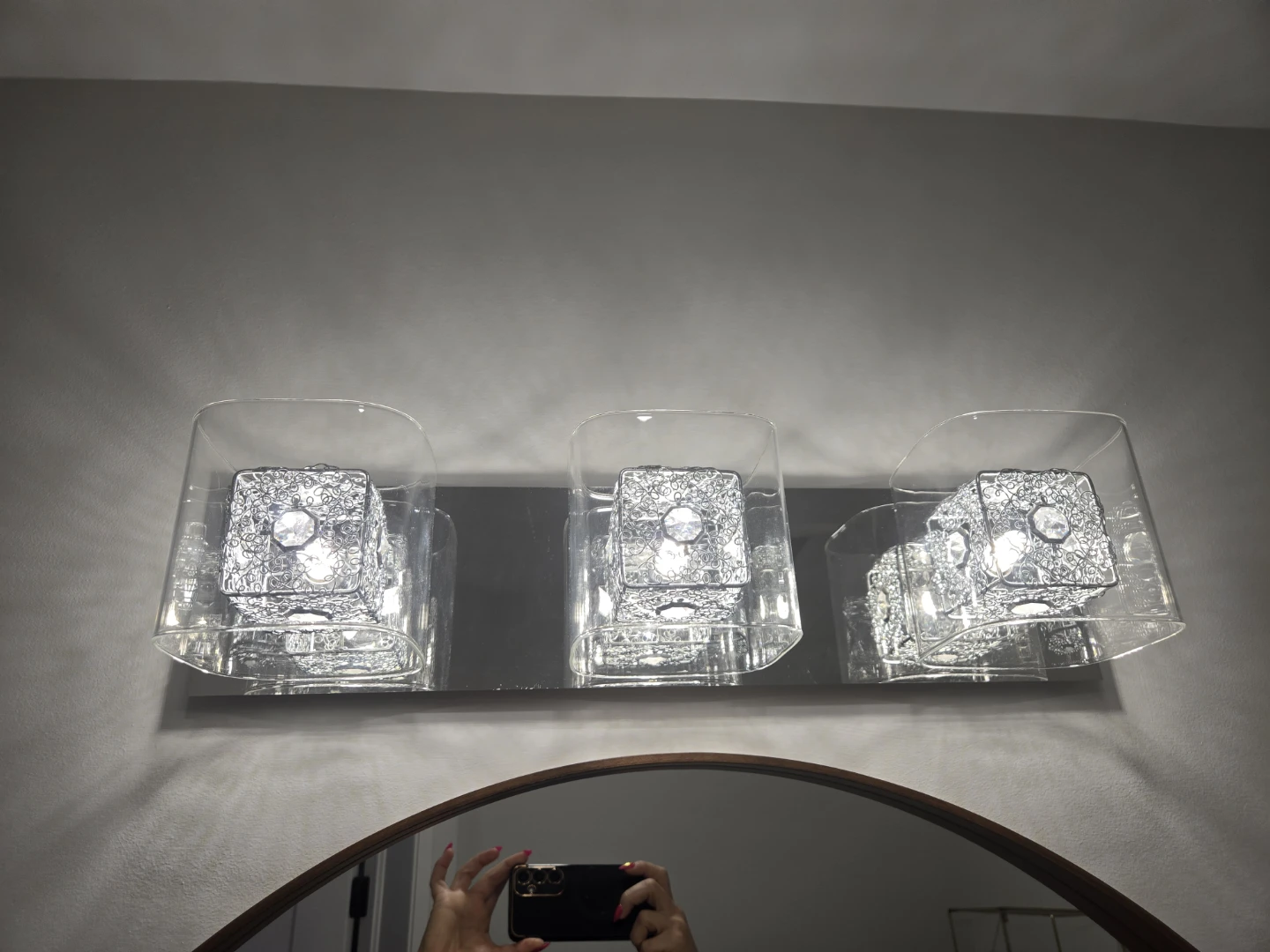 3-Light Vanity Fixture with Crystal Accents - photo 5