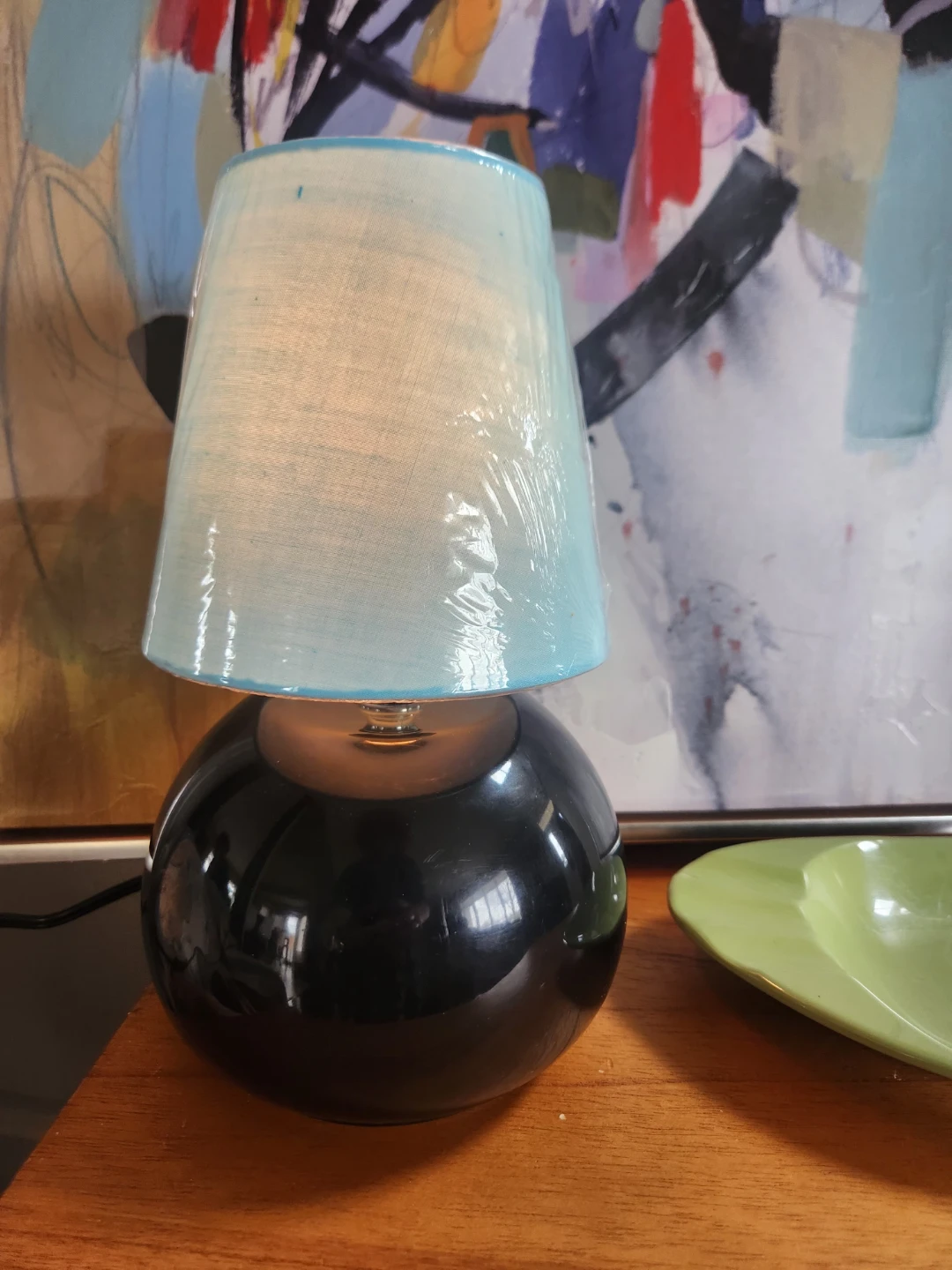 80's decor Black Orb Table Lamp, Miami vice alert - photo 2