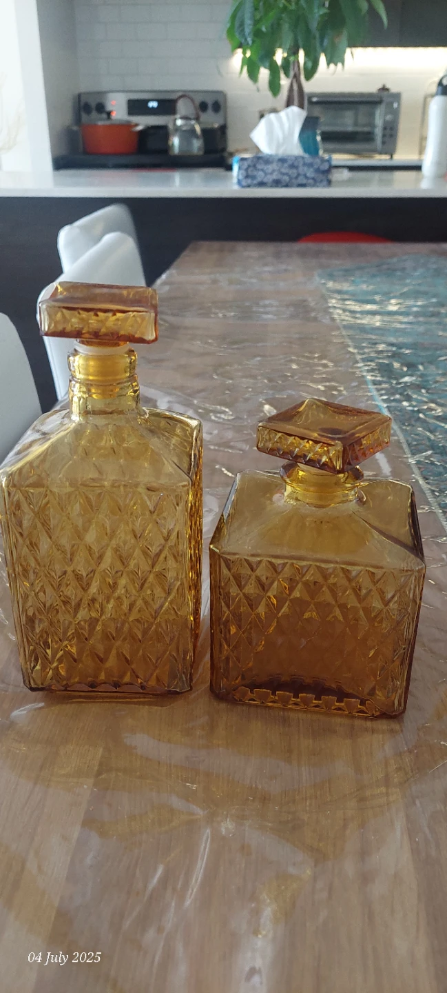 Amber Glass Decanter Set