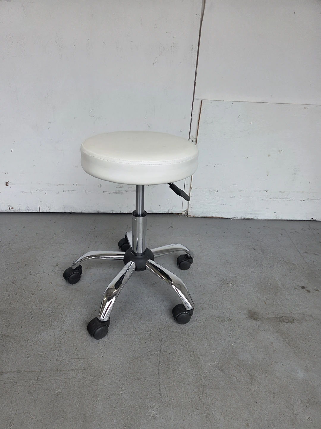 Adjustable Rolling Stool - White - photo 2