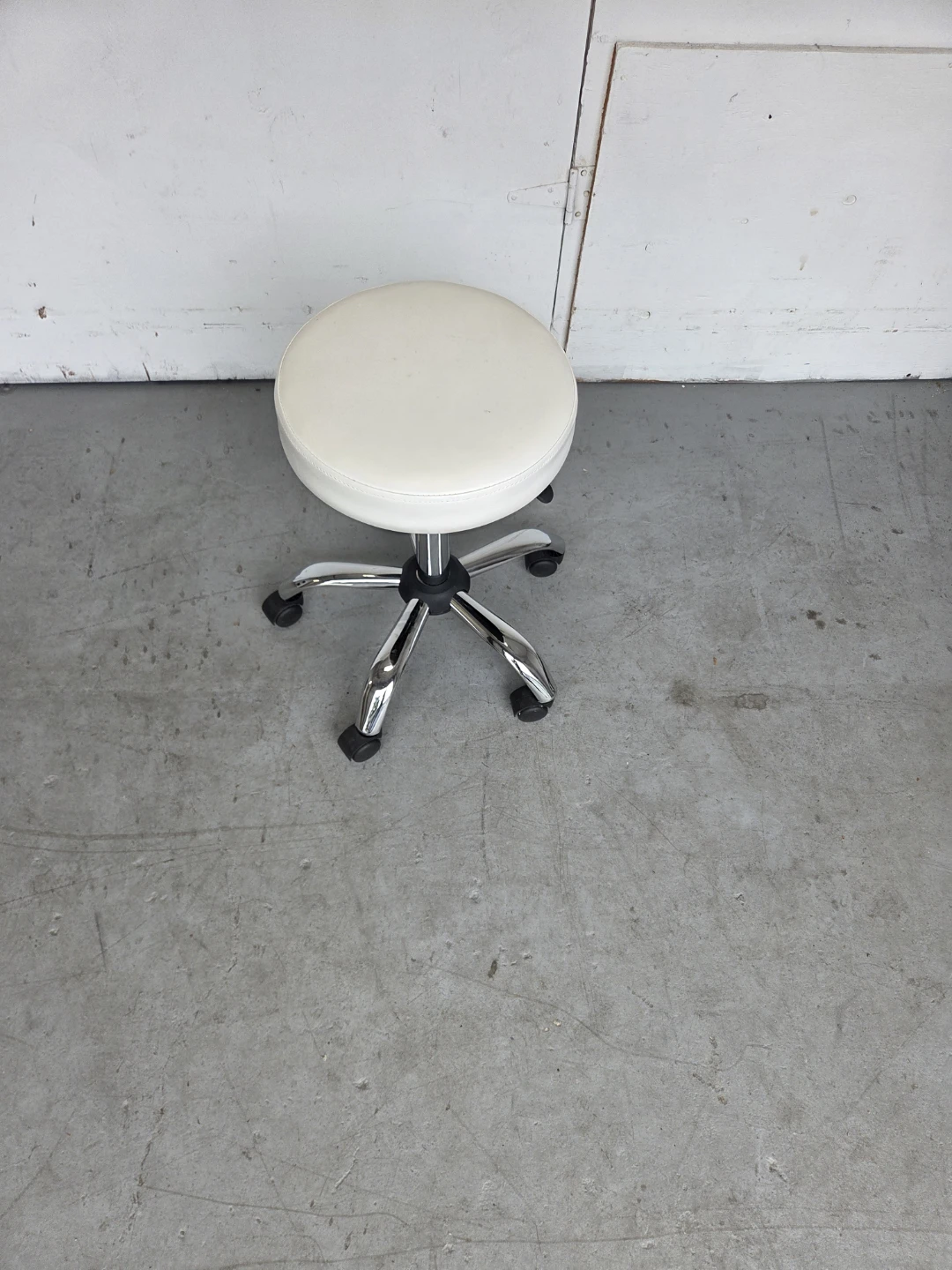 Adjustable Rolling Stool - White - photo 3