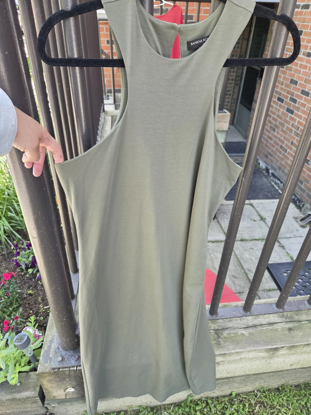 Banana Republic Sleeveless Dress - Olive Green - Size M