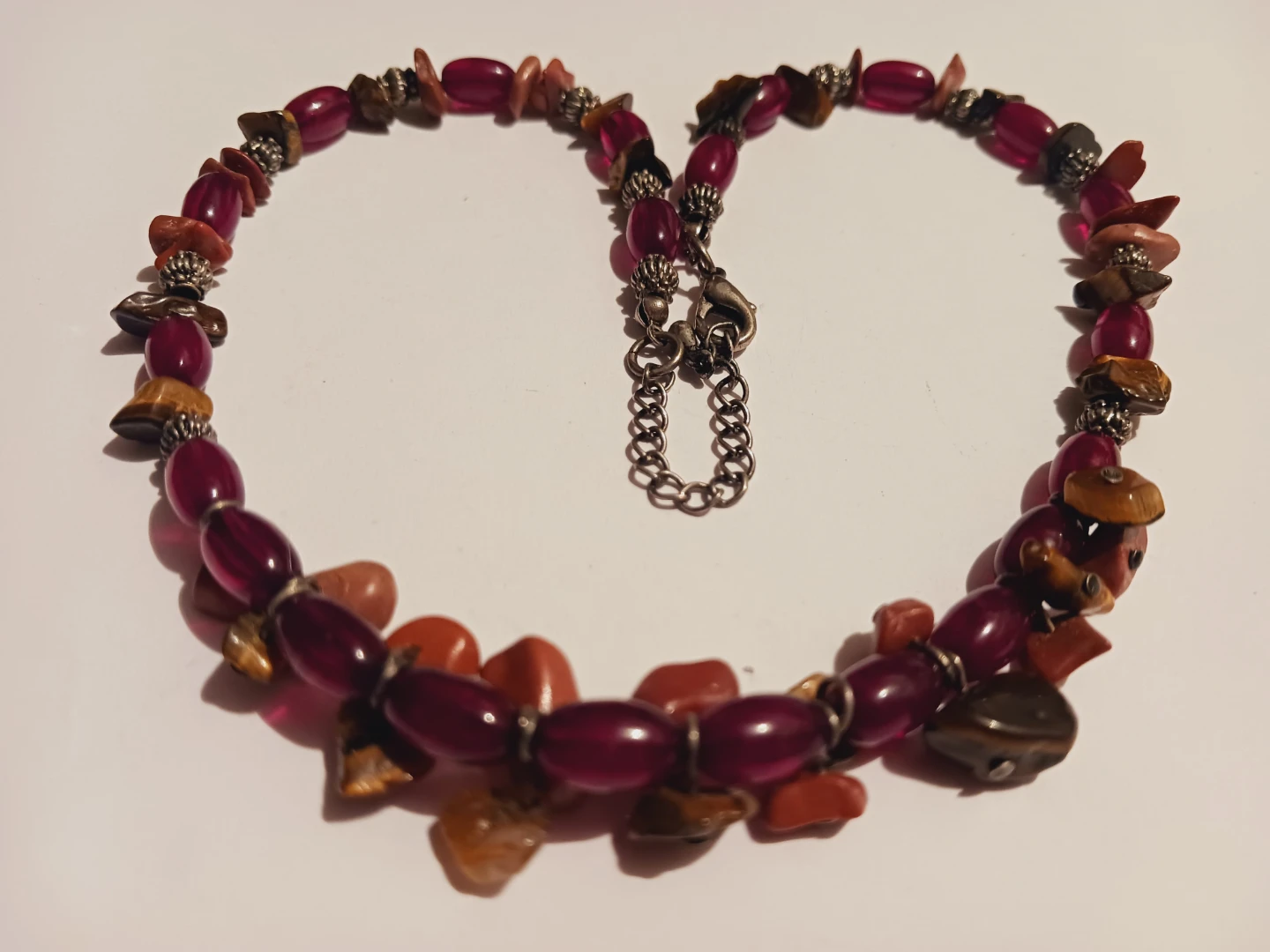 Cute beaded gemstone necklace