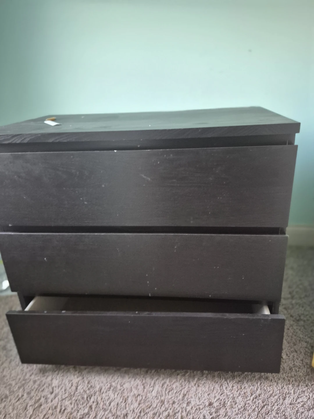 3 drawer Dresser - Dark Brown - photo 2