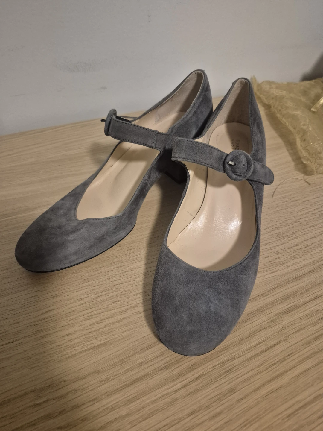 Grey Suede Mary Jane Heels