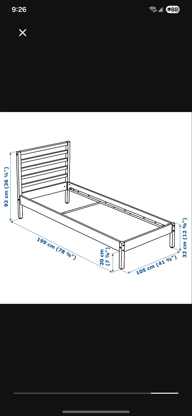 IKEA Single Bed Frame - Wood - photo 2