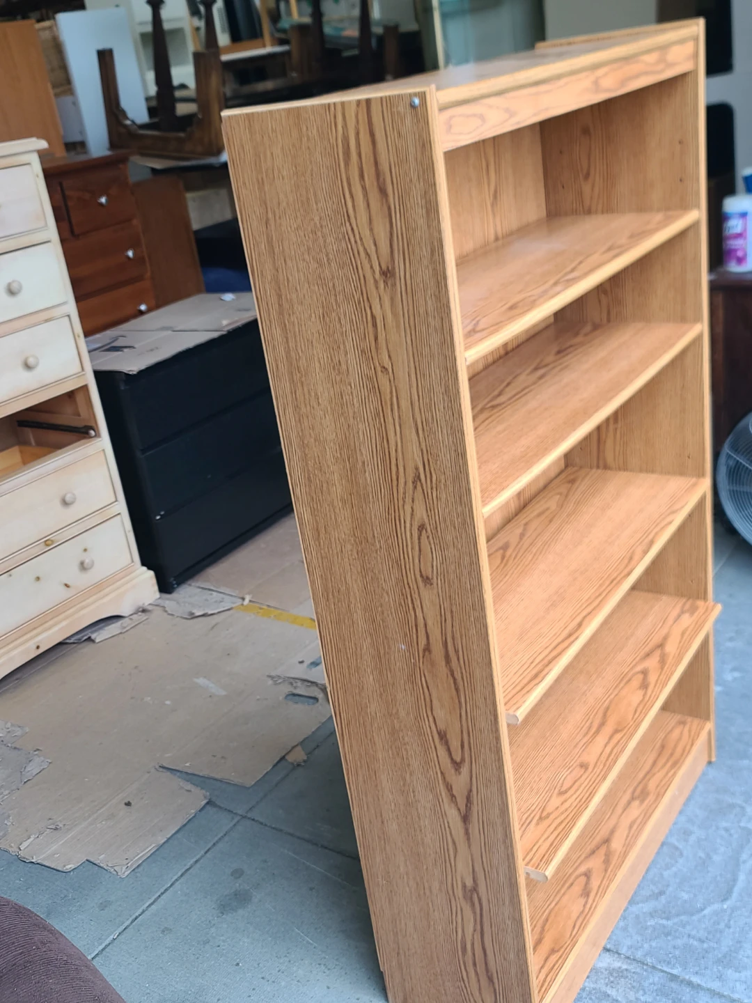 Oak Finish 5-Shelf Bookshelf - photo 2
