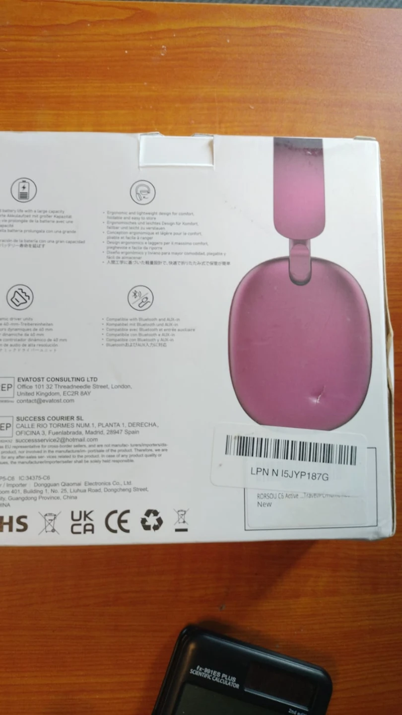 Rorsou C6 Active Noise Cancellation Wireless Headphones