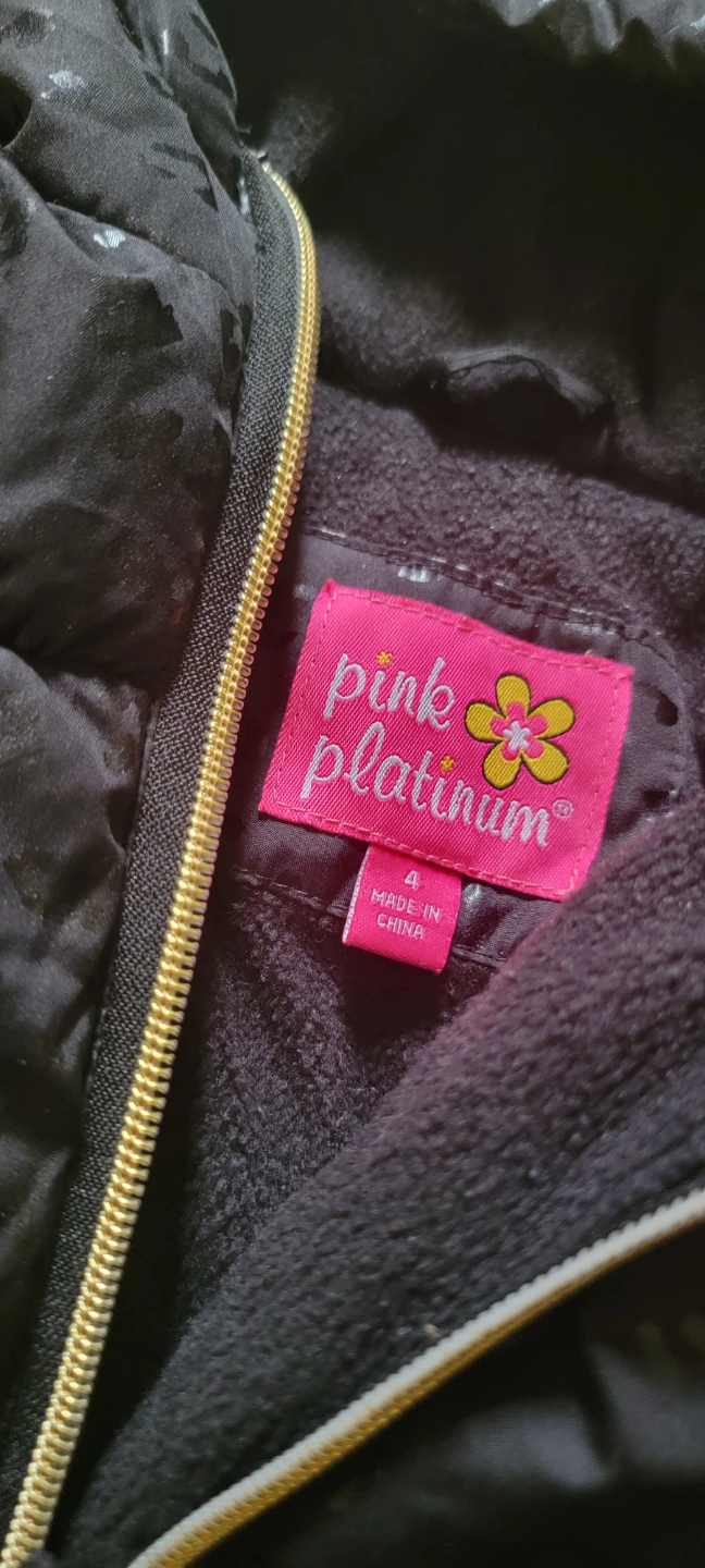 Pink Platinum Puffer Jacket Size 4 - photo 4