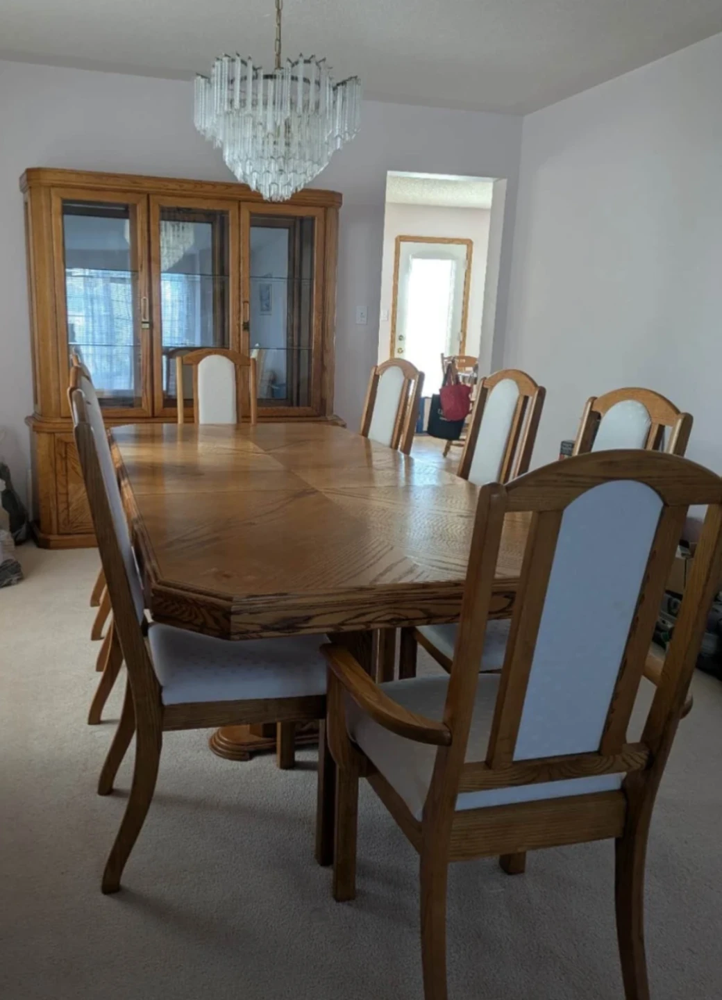 Oak Dining Table and Chairs Set with Hutch (until May 26) - photo 2