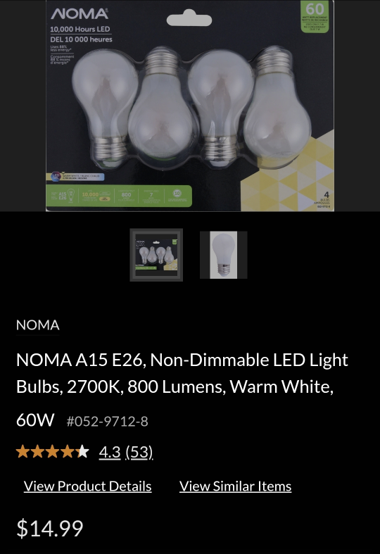 NOMA A15 E26 60W LED Light Bulbs - 3Pack - photo 2