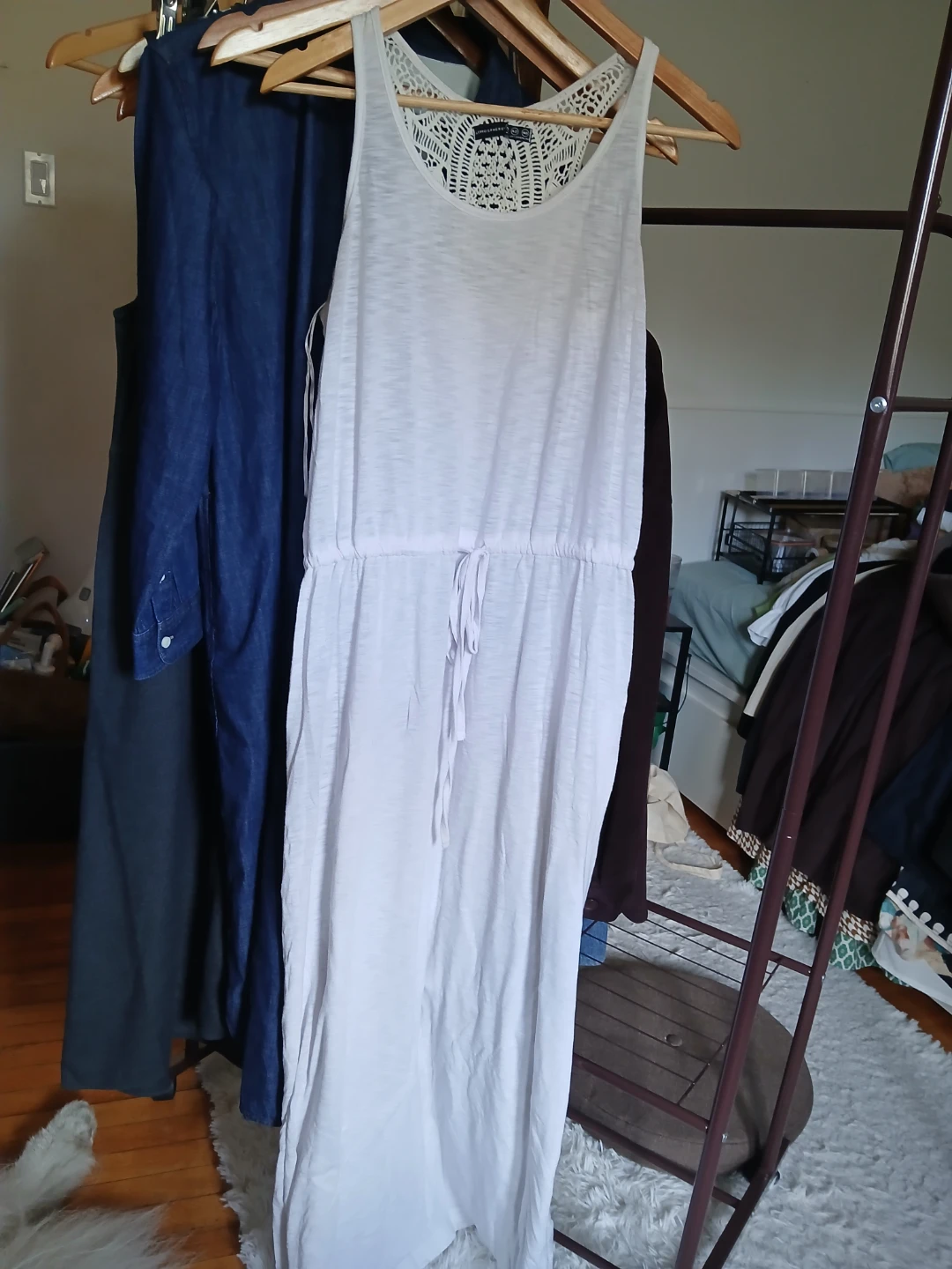 Atmosphere White Crochet Detail Maxi Dress