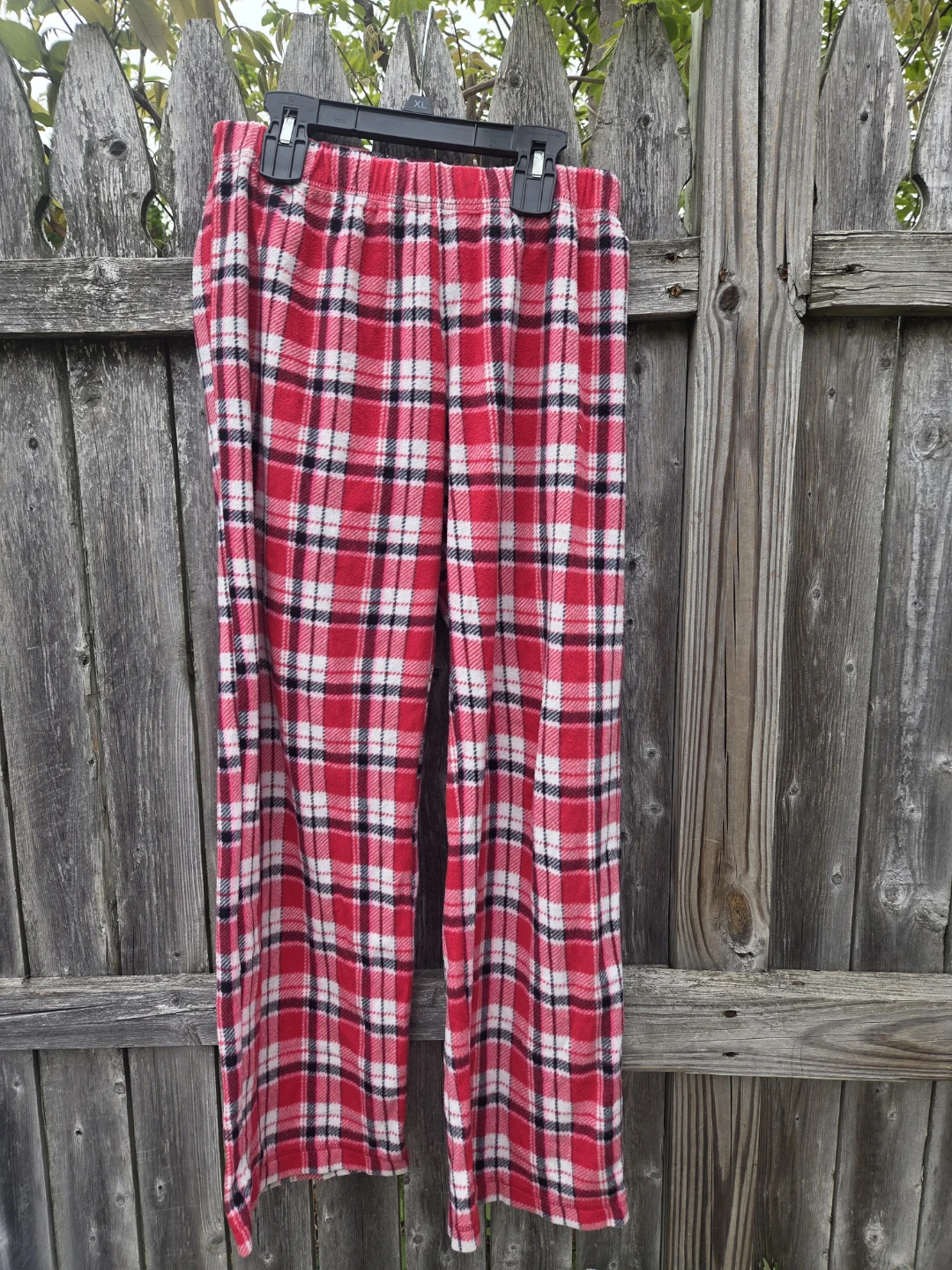 Flirtitude Plaid Fleece Pajama Pants - Red/Black/White - Size M