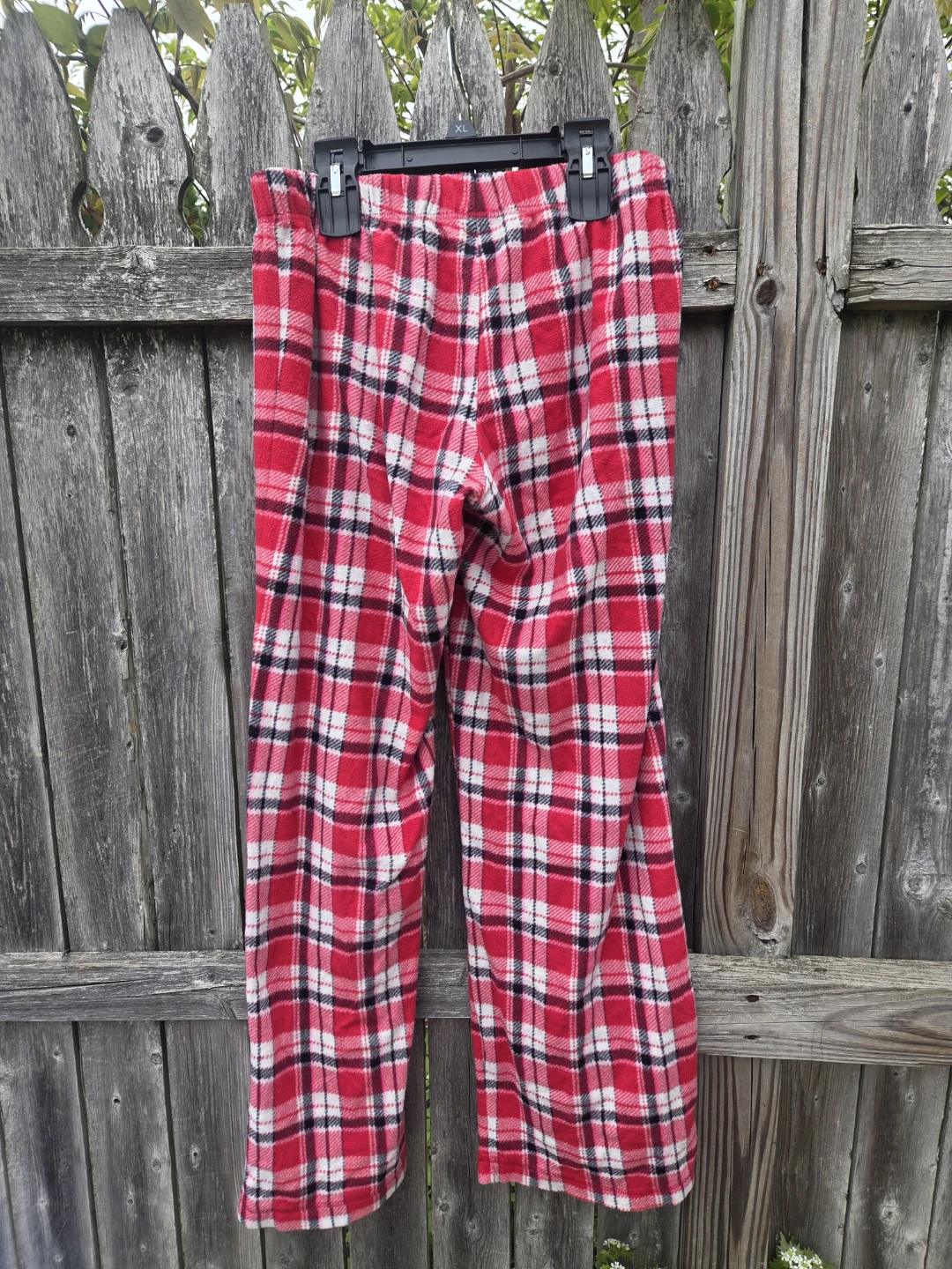Flirtitude Plaid Fleece Pajama Pants - Red/Black/White - Size M - photo 2