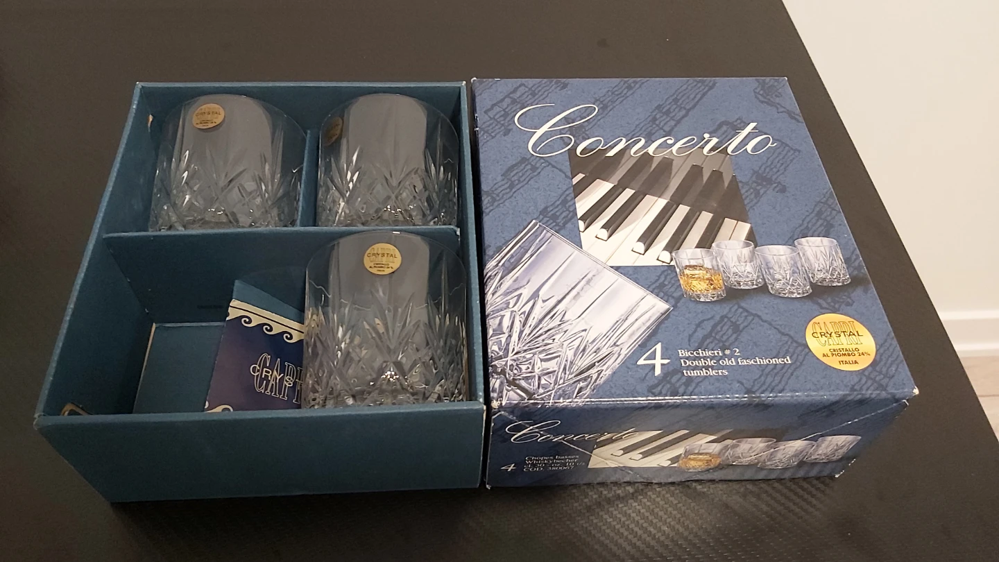 Vintage Capri Crystal Italy "Concerto" Glasses - Set
