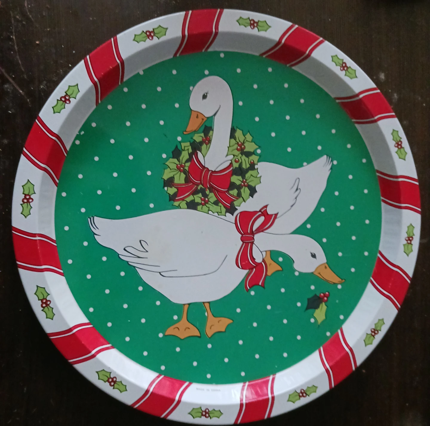 Santaland Christmas Tin Tray 13 inch