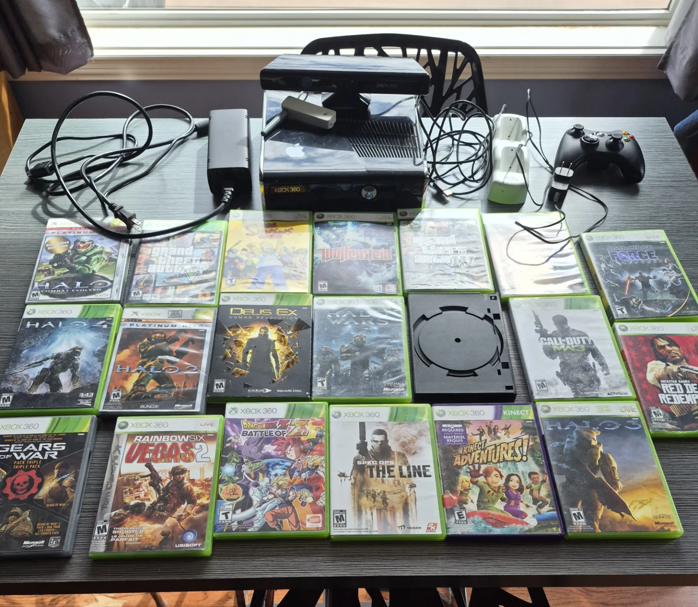 Xbox 360 Console with Kinect and Games