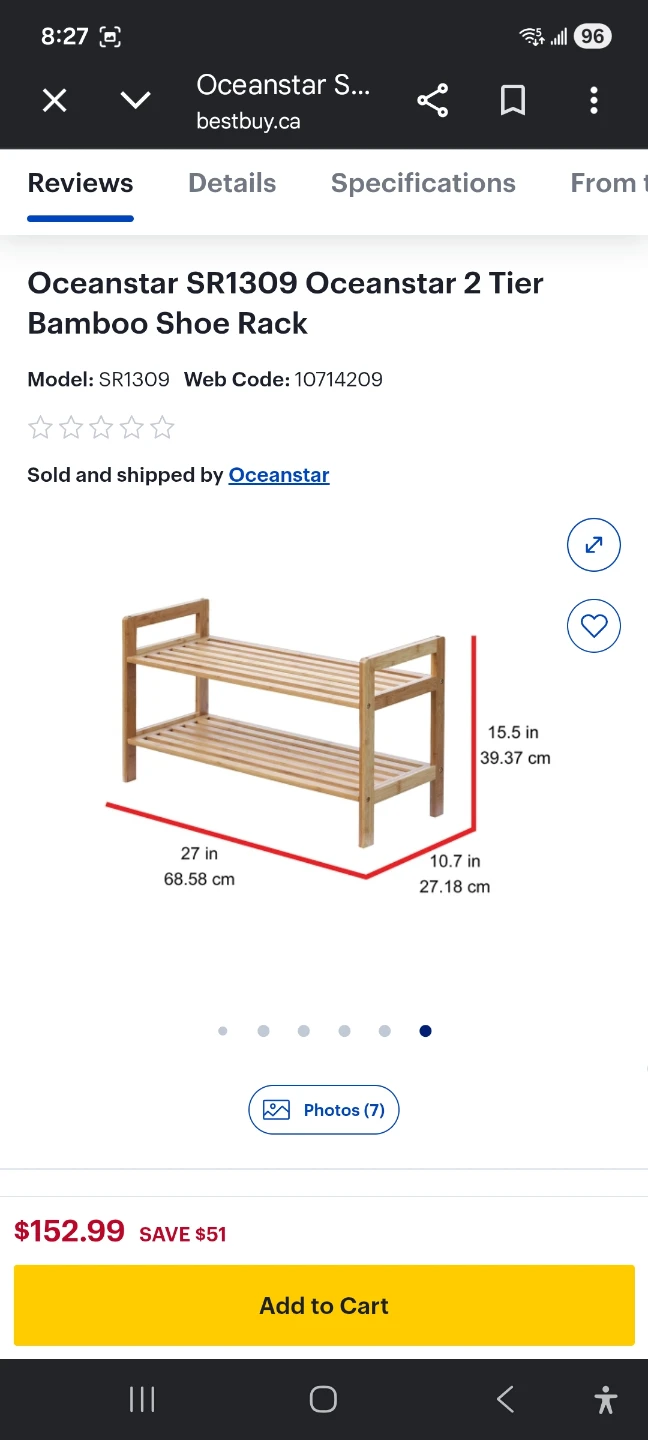 Oceanstar 2 Tier Bamboo Shoe Rack - photo 2