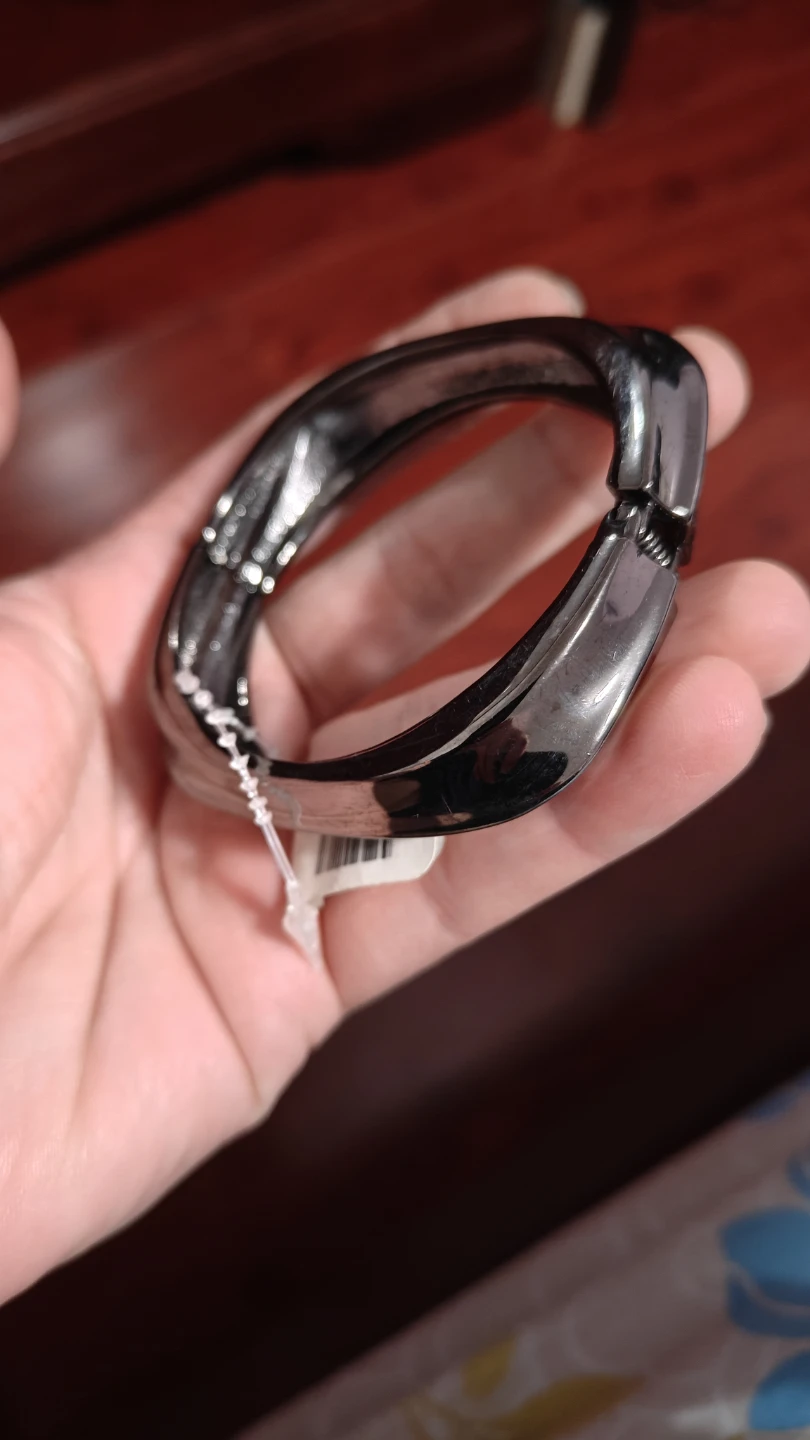 Brushed Gunmetal Grey Metal Bangle Bracelet