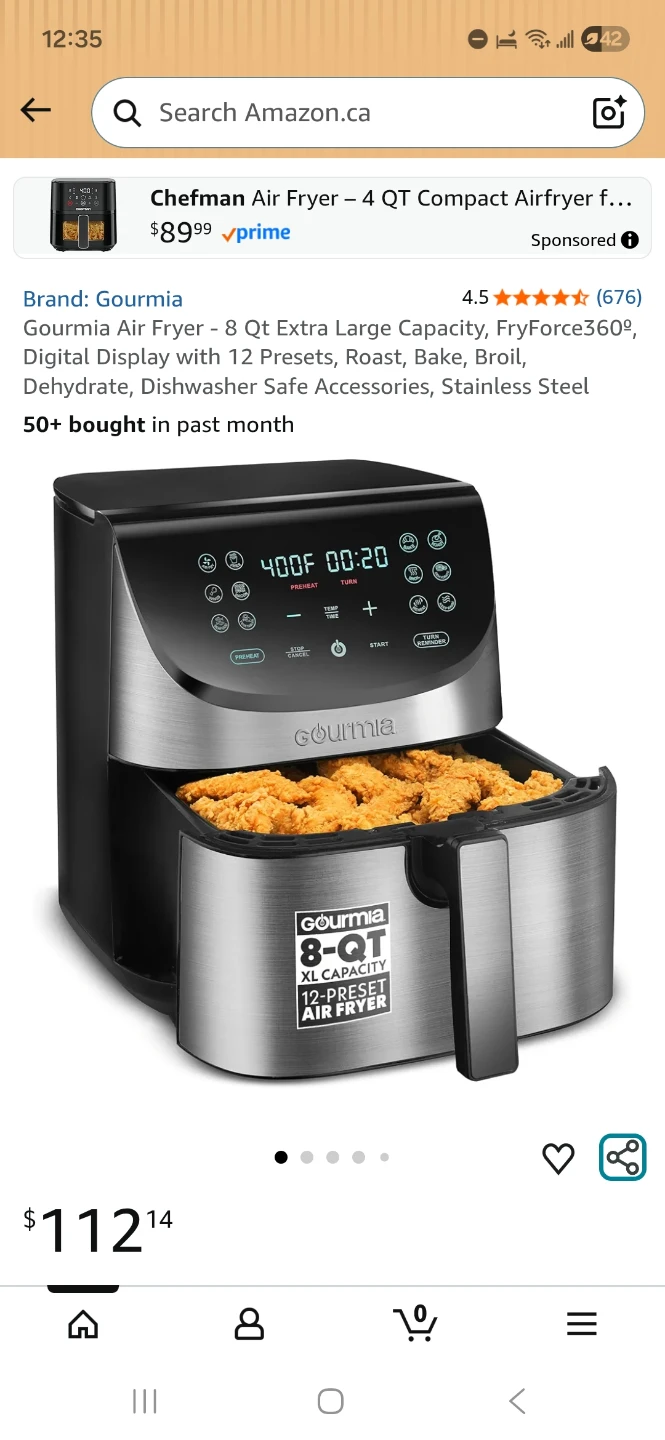 Gourmia 8-QT XL Capacity Air Fryer
