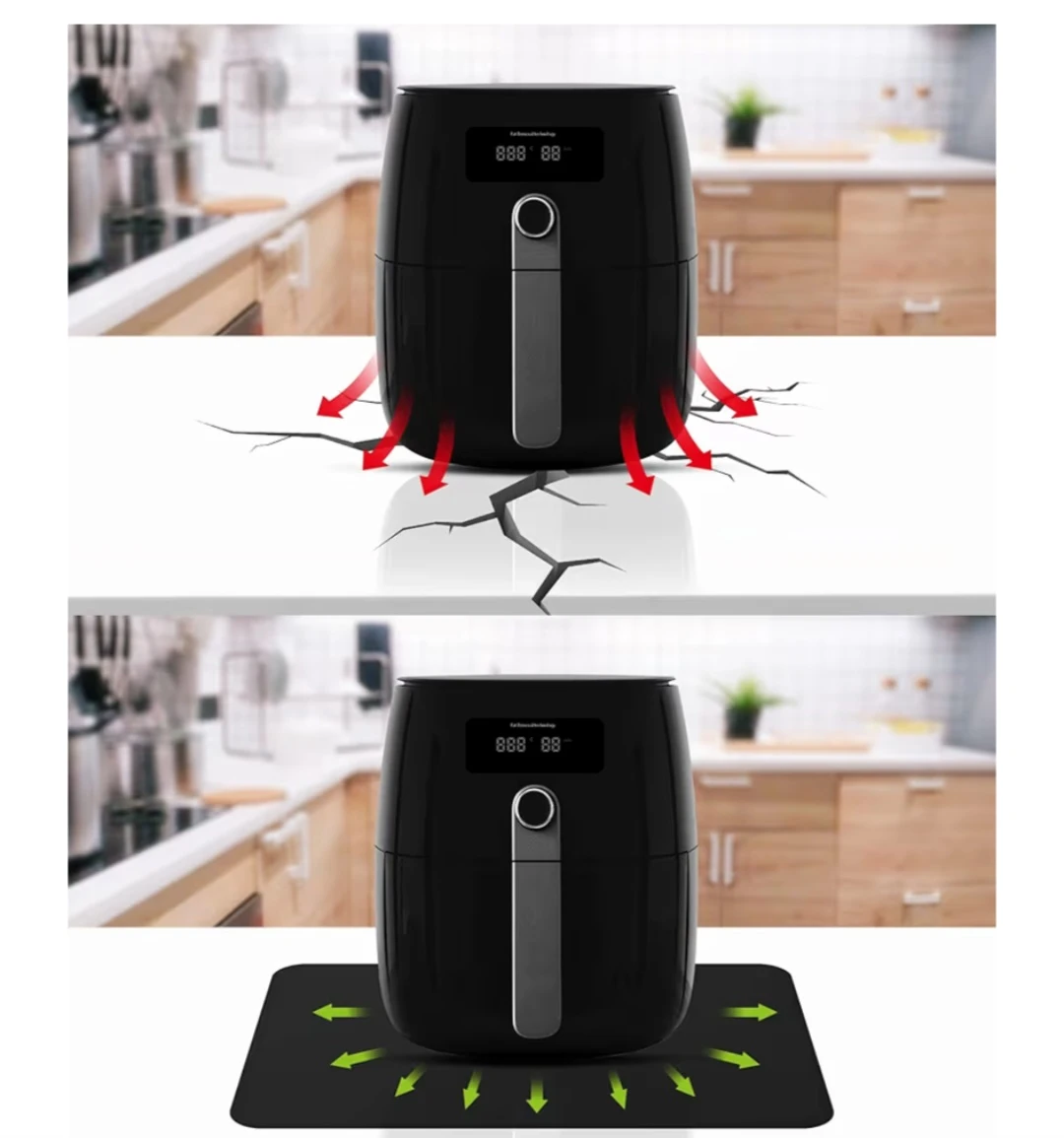 FLASLD Black Anti-slip Air Fryer Mat 16x24 Inch - photo 5