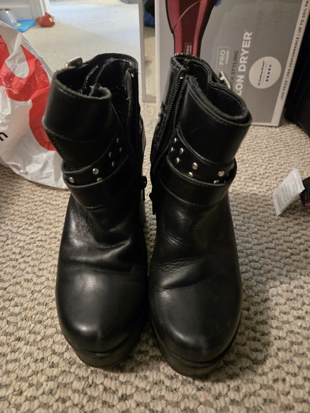 Genuine Leather Black Ankle Boots - photo 2