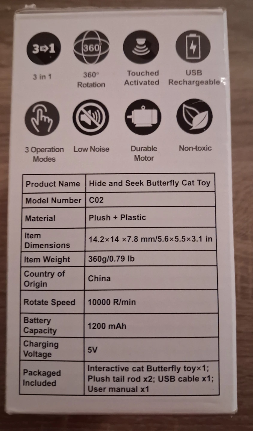 Interactive Butterfly Cat Toy C02 - photo 2