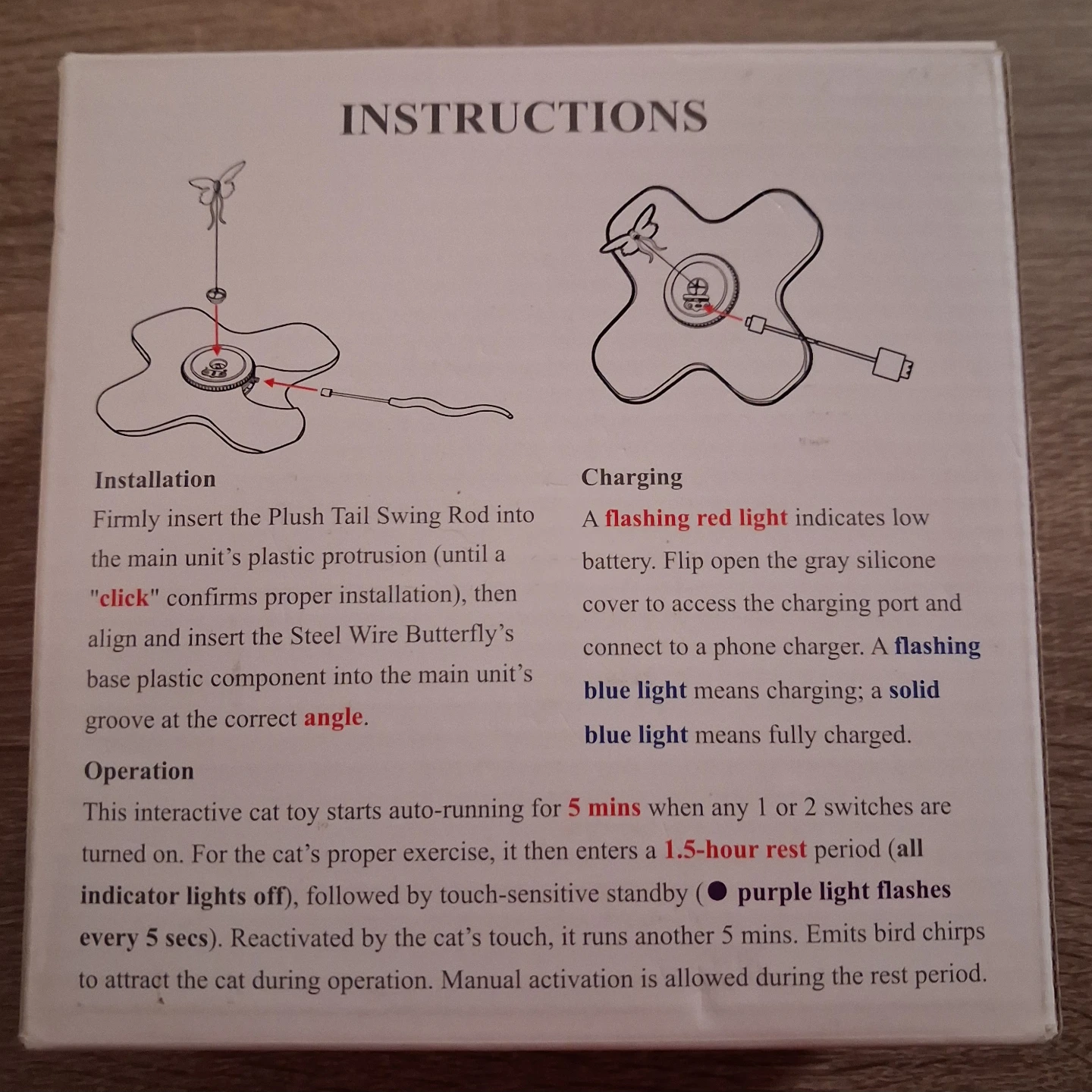 Interactive Butterfly Cat Toy C02 - photo 3
