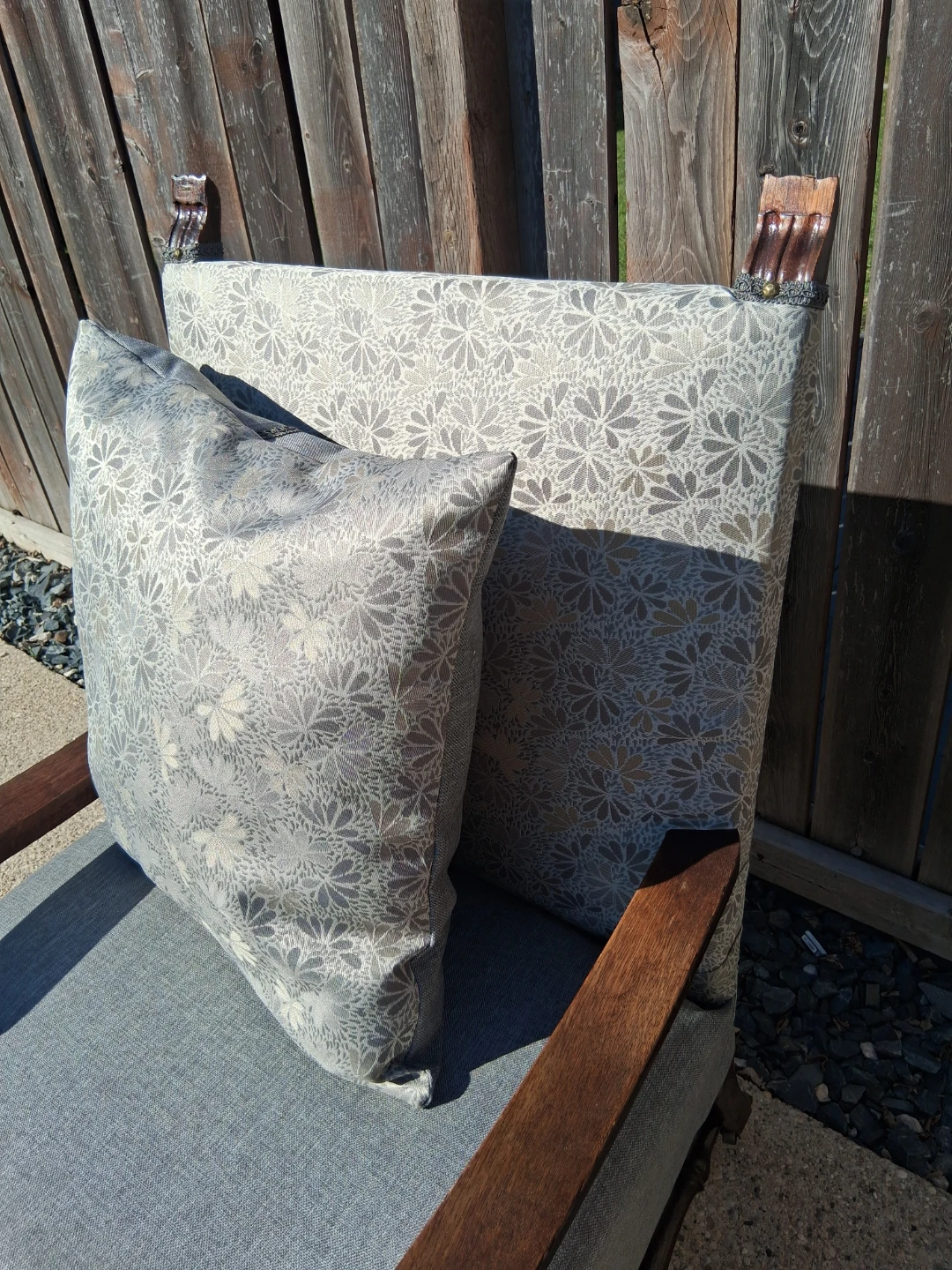 New upholstery on antique solid oak chair - photo 5