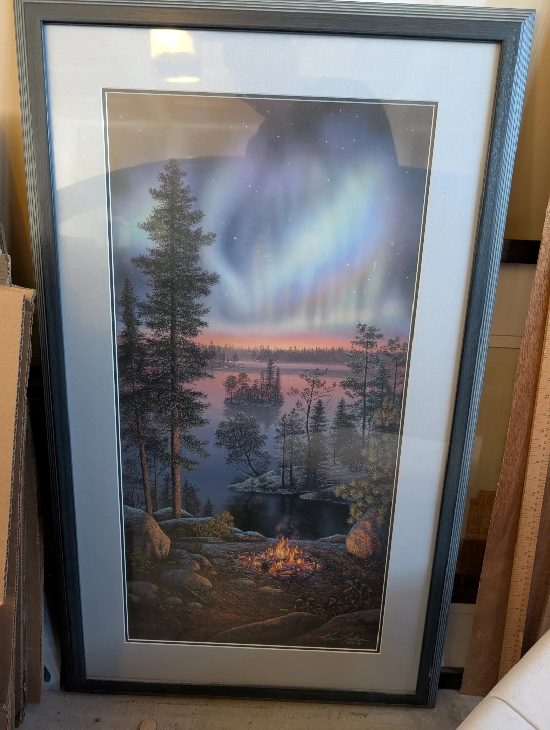 Framed Print of Aurora Borealis Landscape