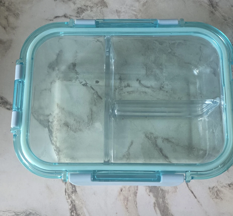 Glass Food Storage Container with 2 Compartments