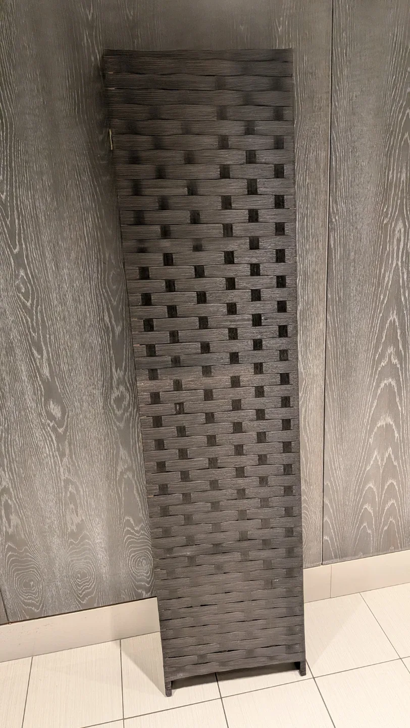 Black 4-Panel Room Divider Screen
