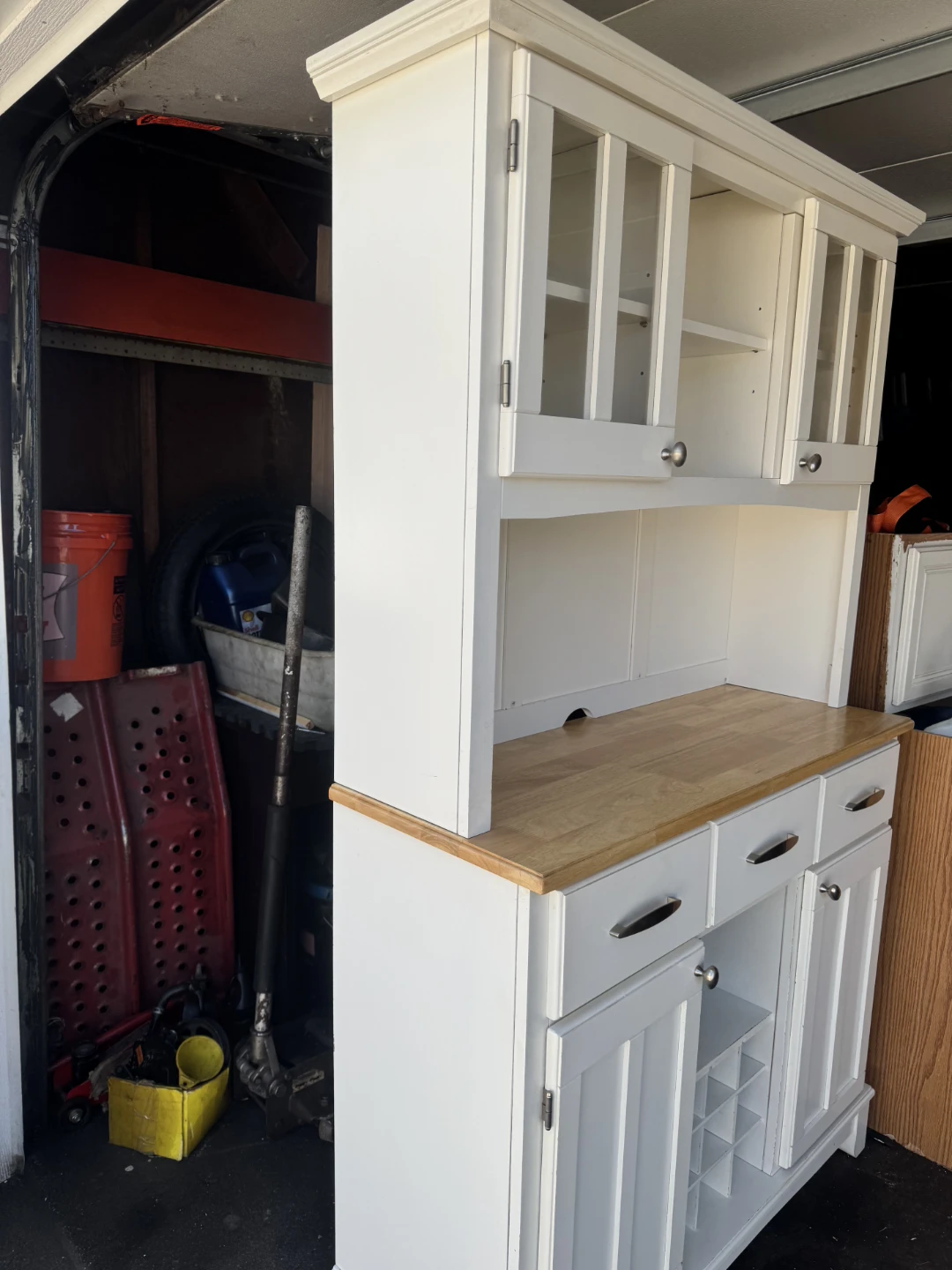 White Hutch with Wood Top - photo 2