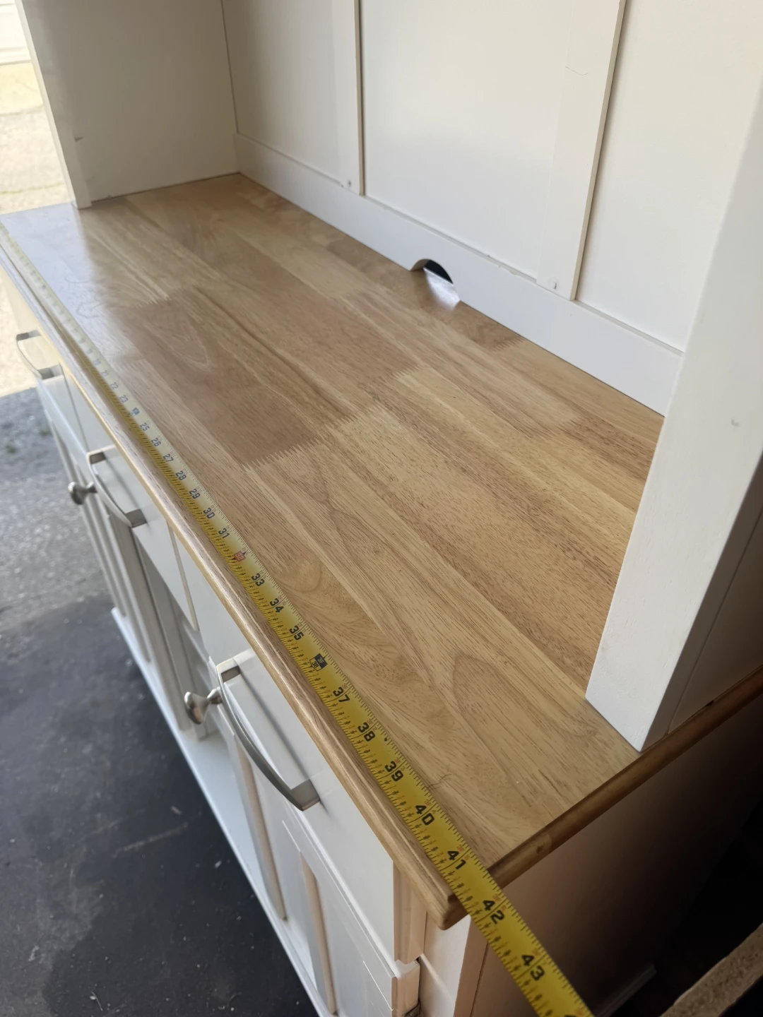 White Hutch with Wood Top - photo 5