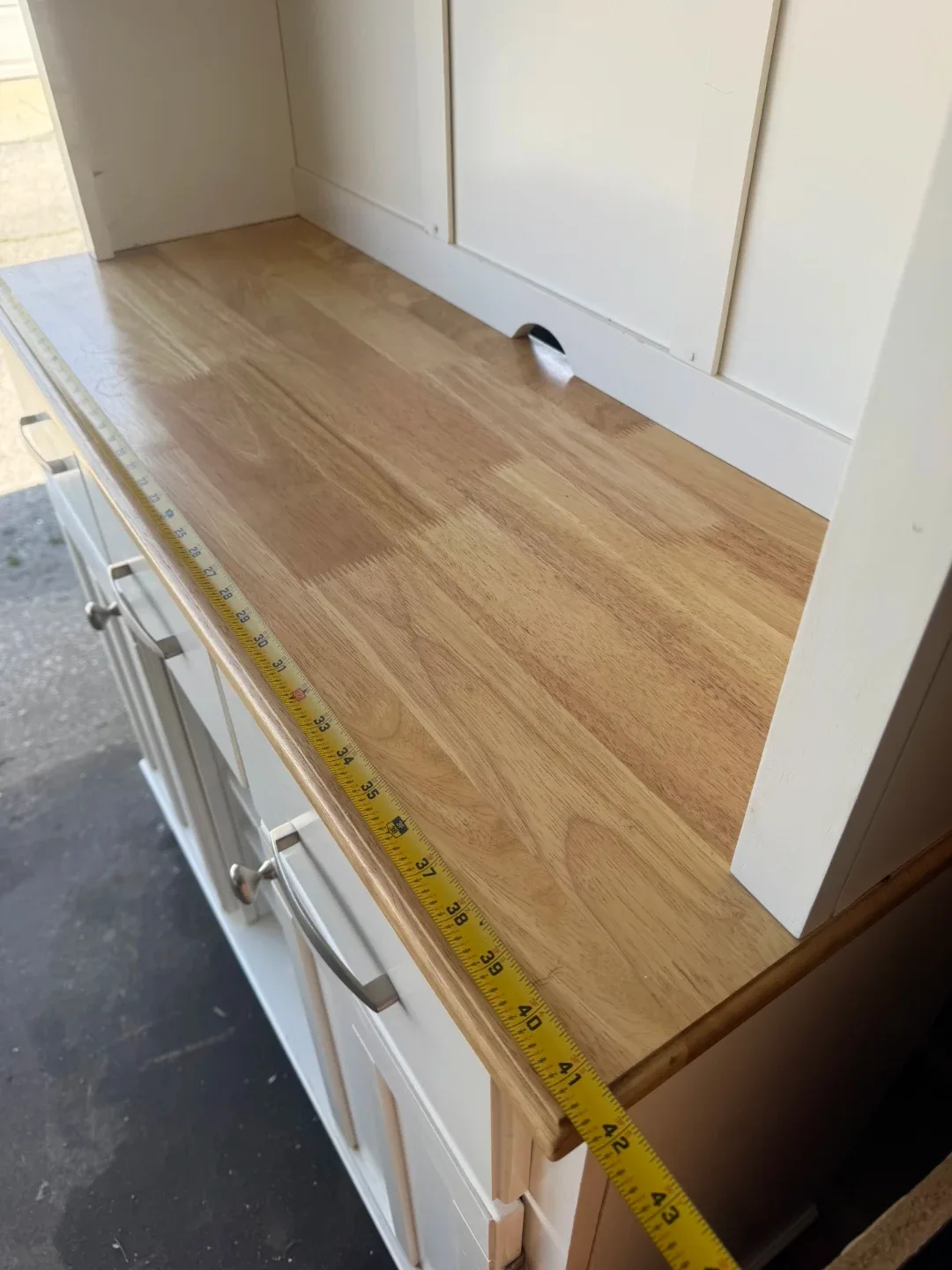 White Hutch with Wood Top - photo 5