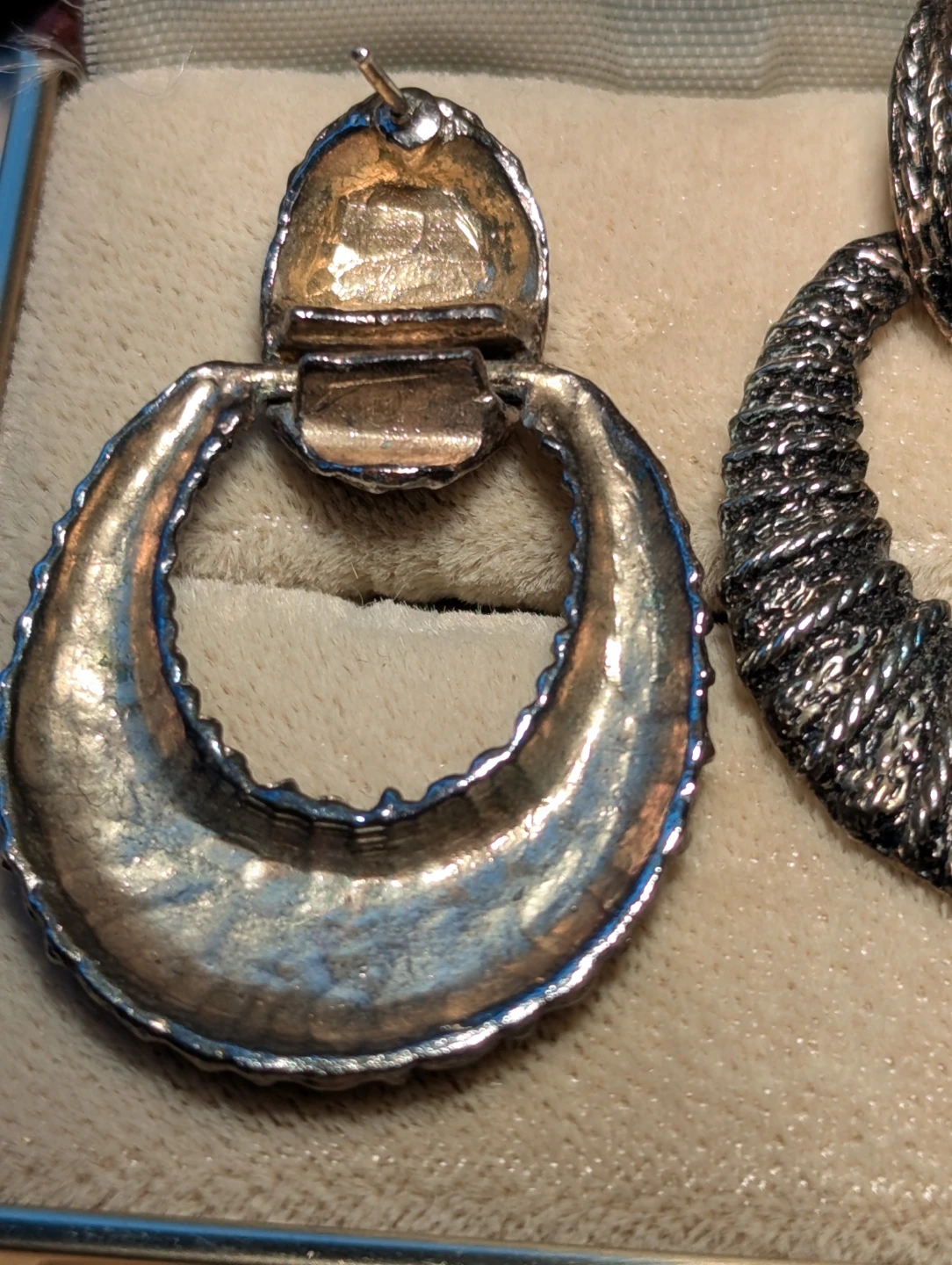 Textured Hoop Drop Earrings - photo 2