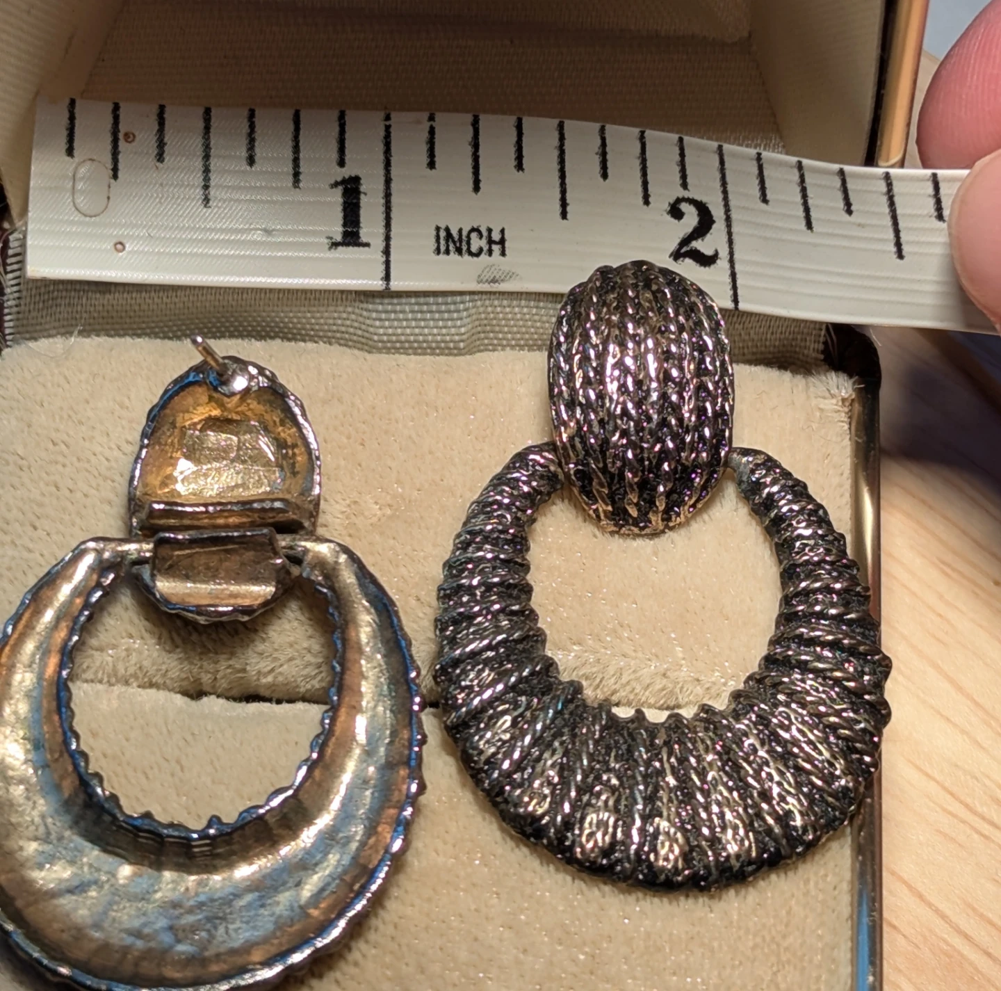 Textured Hoop Drop Earrings - photo 3