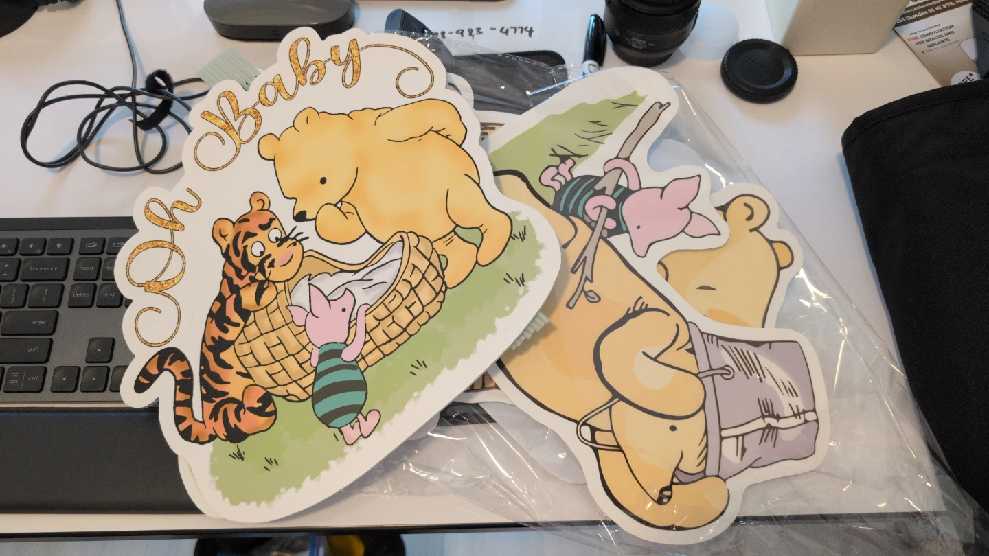 Baby shower Winnie the Pooh "Oh Baby" Cutouts