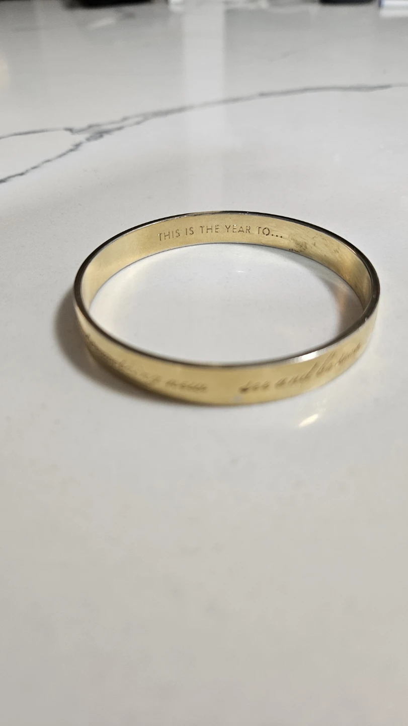 Kate Spade Gold Tone Engraved Bangle Bracelet - photo 5