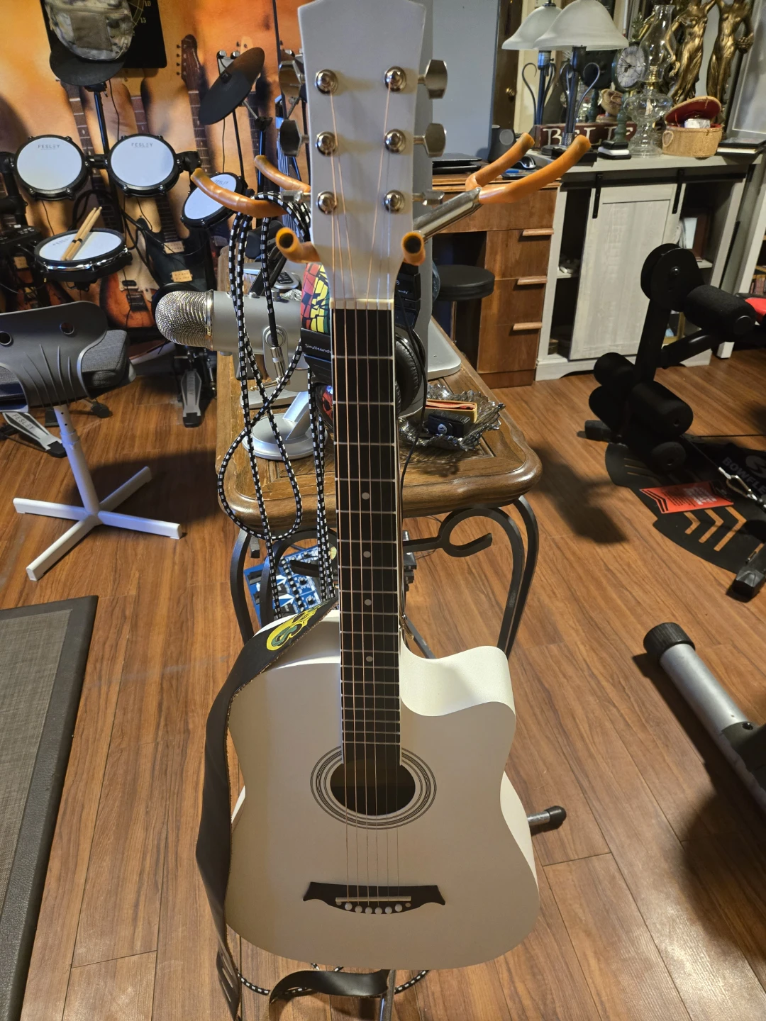 White Acoustic Guitar